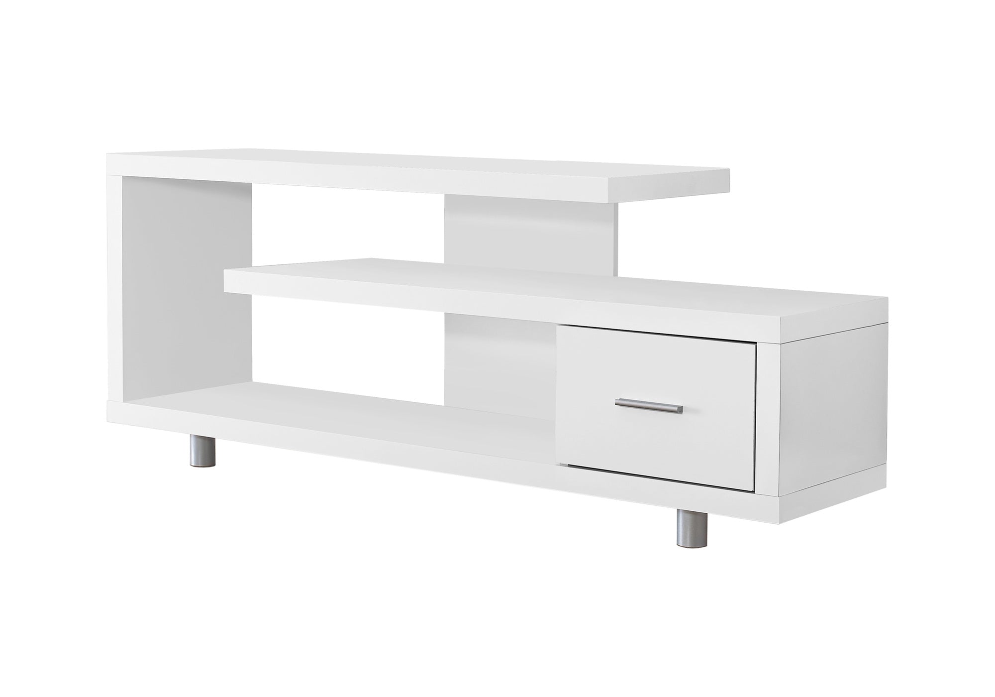 TV STAND - 60"L / WHITE WITH 1 DRAWER # I 2573