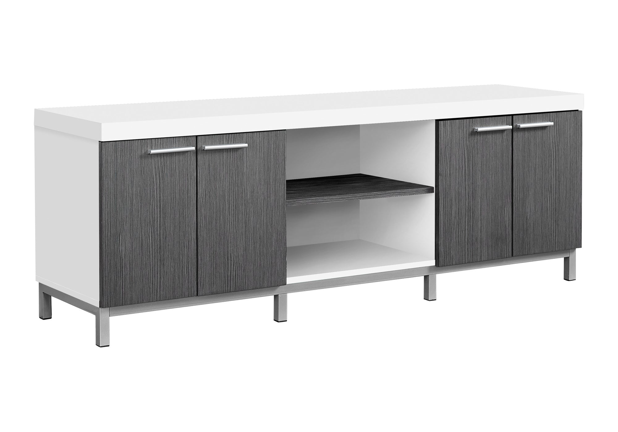 TV STAND - 60"L / WHITE / GREY # I 2591