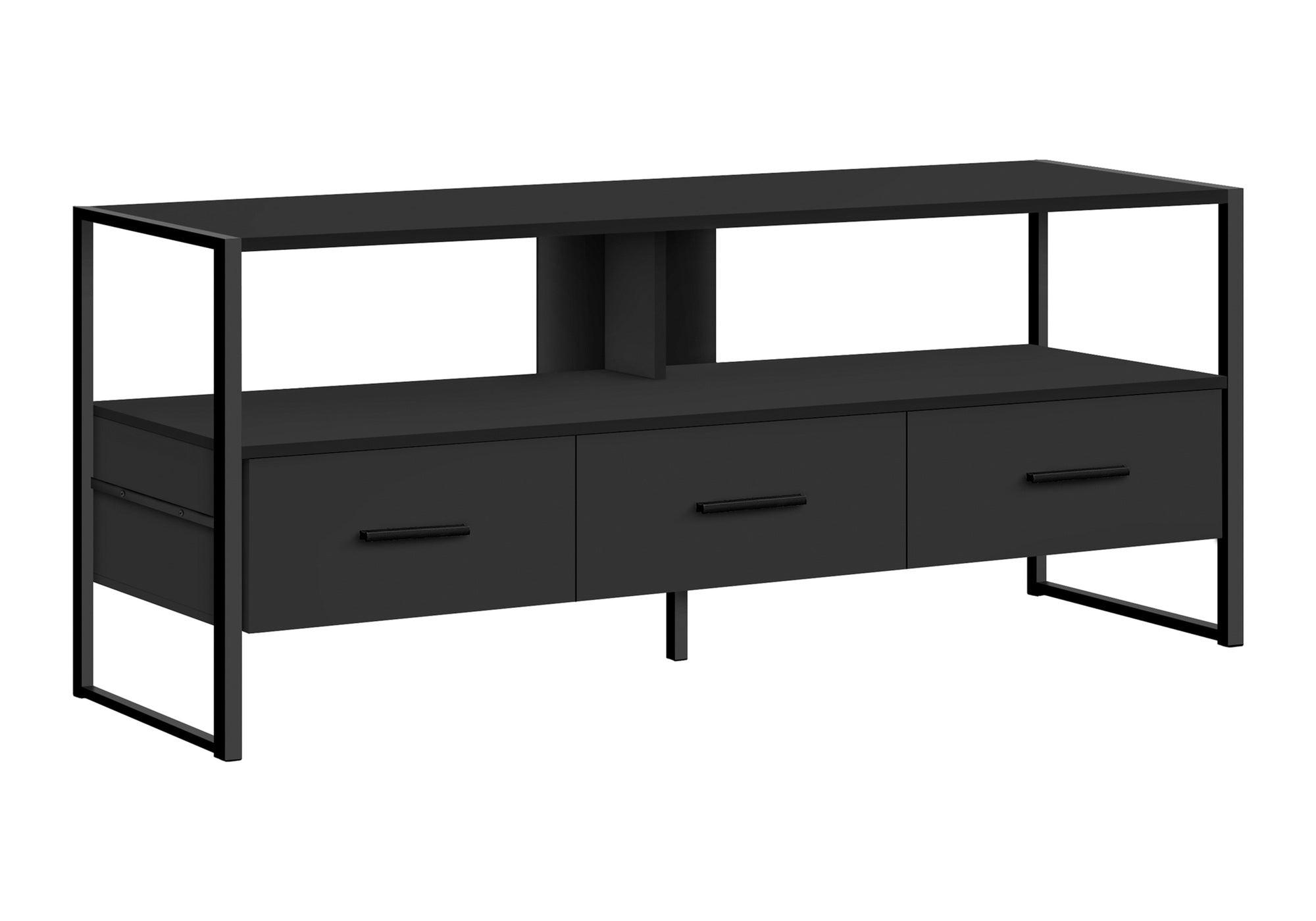 TV STAND - 48"L / BLACK / BLACK METAL # I 2616