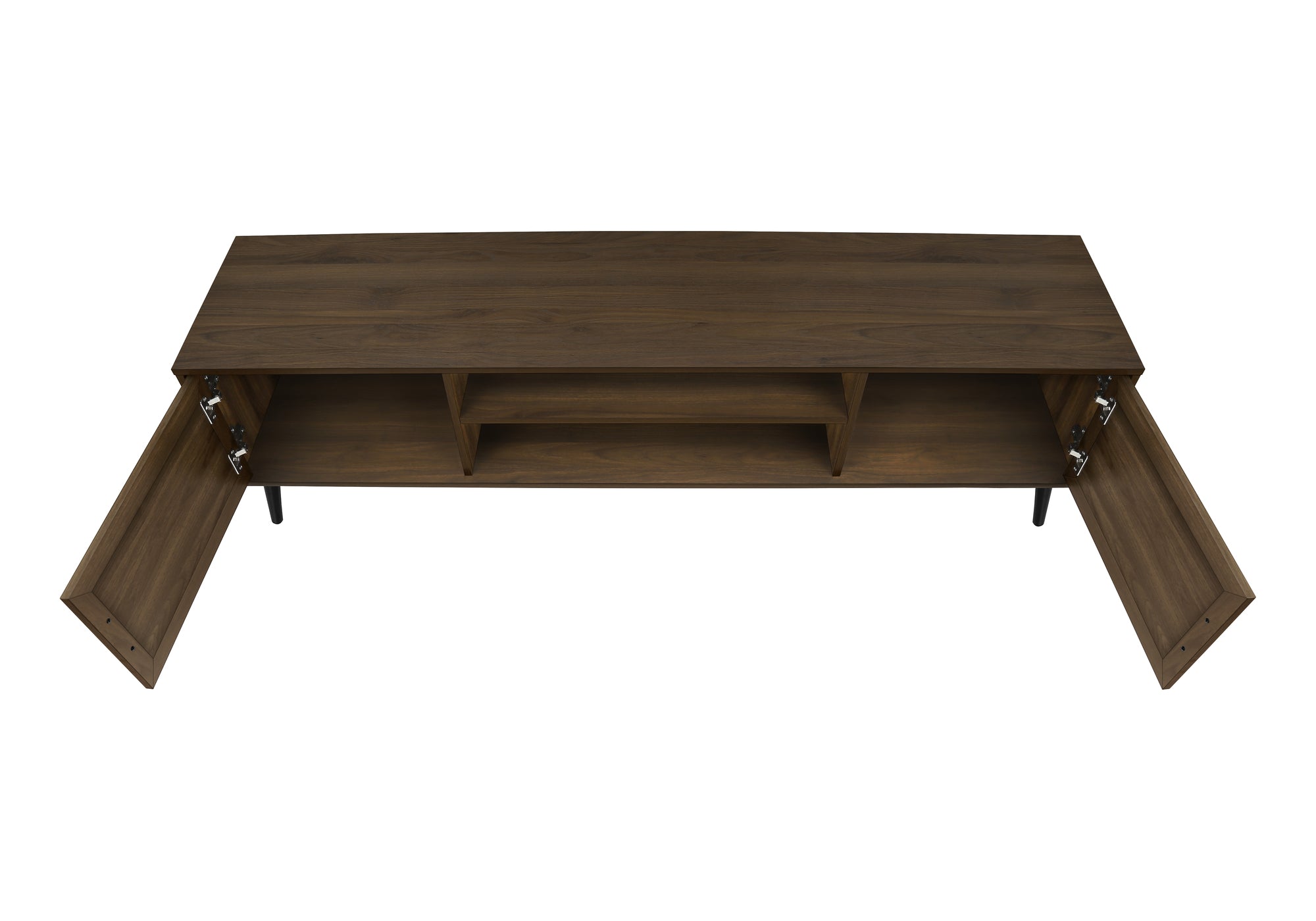 TV STAND - 72"L / BROWN WOOD-LOOK WITH 2 DOORS # I 2717