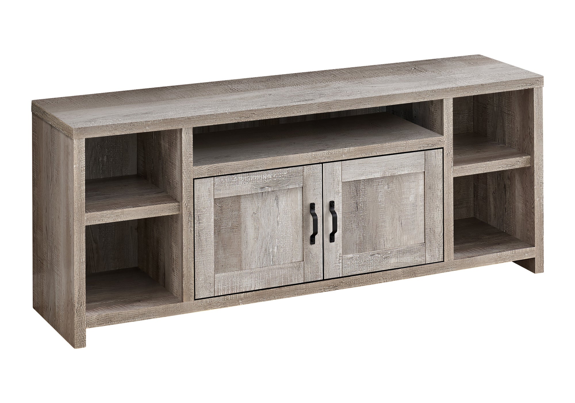 TV STAND - 60"L / TAUPE RECLAIMED WOOD-LOOK # I 2742