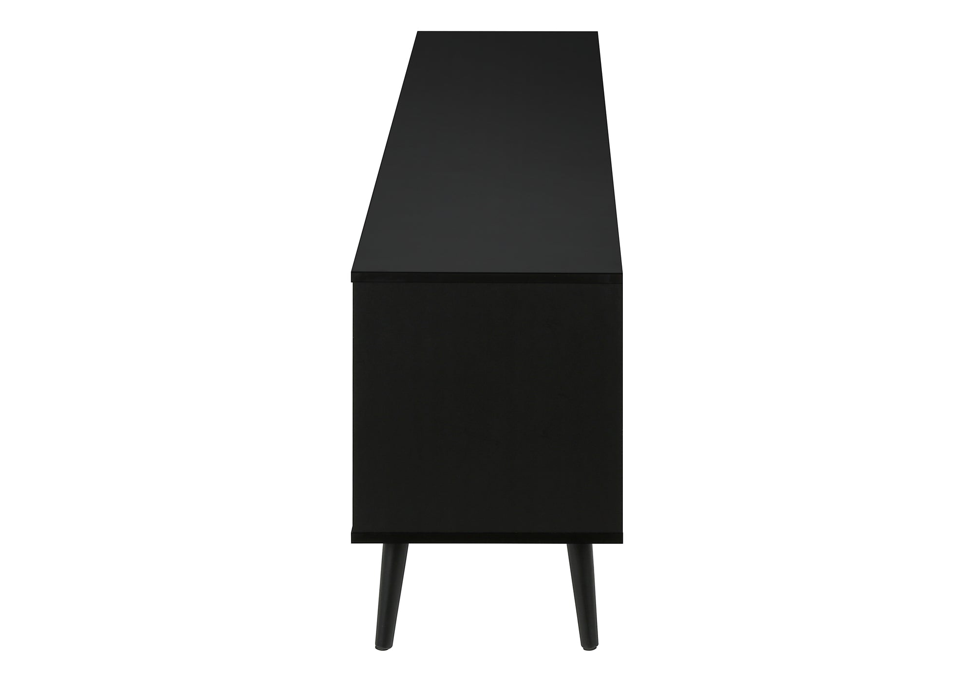 MEUBLE TÉLÉVISEUR - 72"L / NOIR AVEC 2 PORTES ASPECT BOIS # I 2781