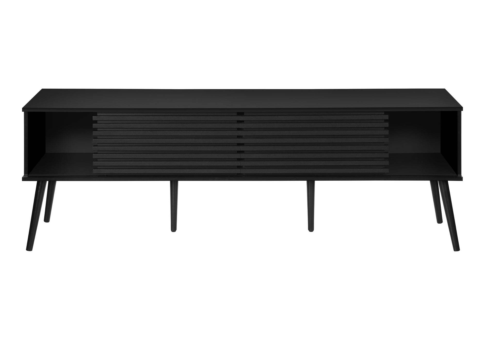 TV STAND - 72"L / BLACK WITH 2 DOORS # I 2783