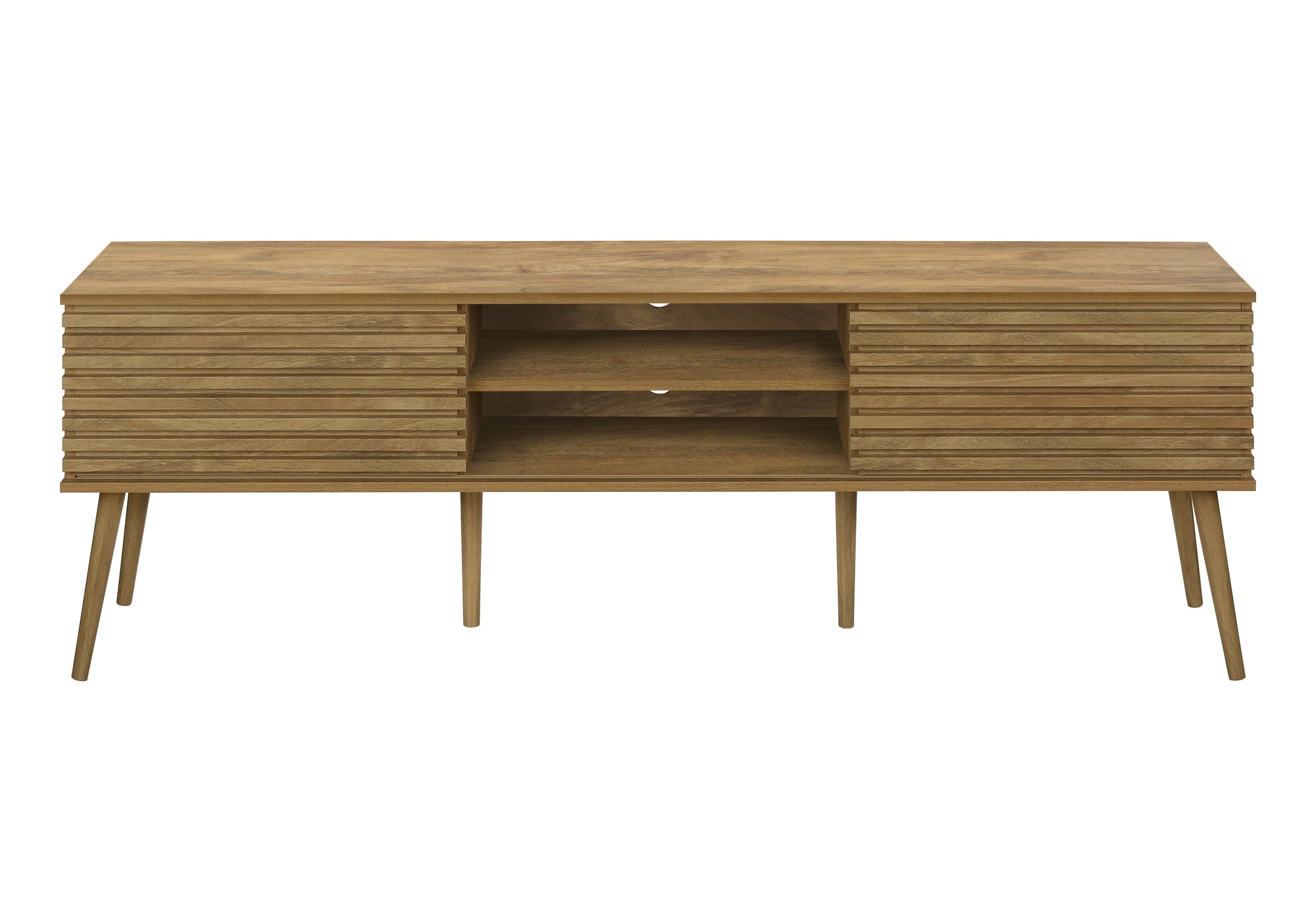 TV STAND - 72"L / WALNUT WITH 2 DOORS # I 2784