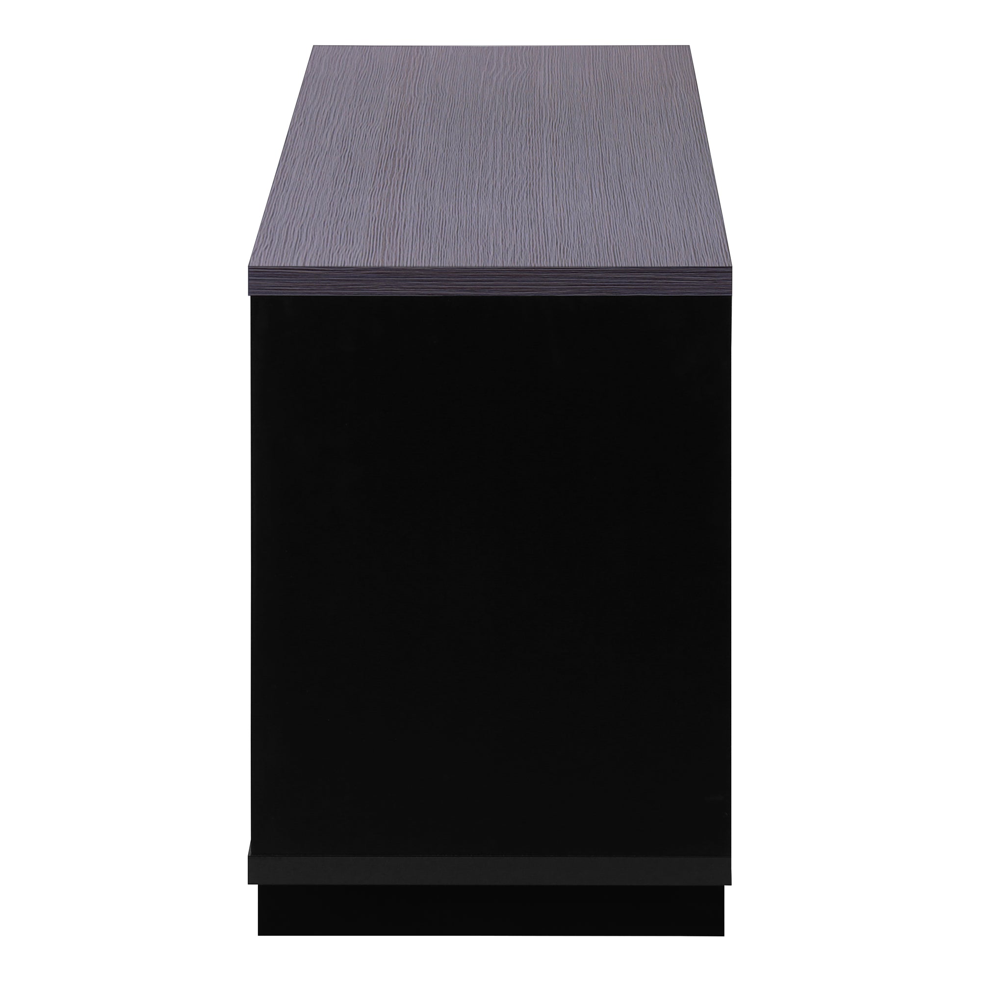 TV STAND - 48"L / BLACK / GREY TOP WITH STORAGE # I 2801