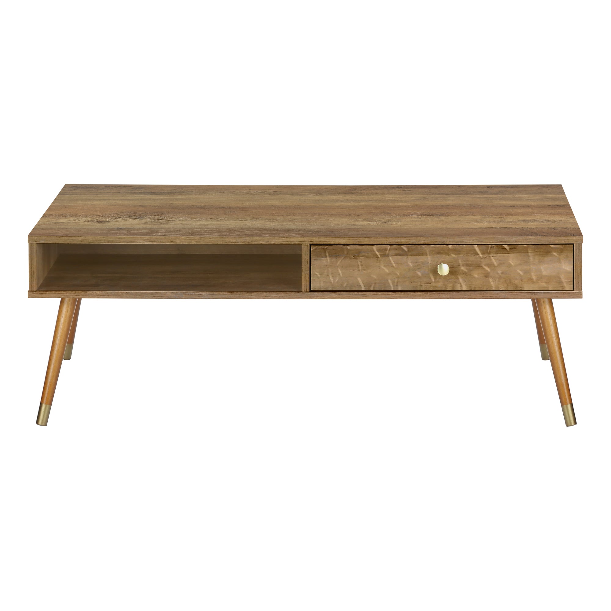 COFFEE TABLE - WALNUT MID-CENTURY WITH A DRAWER # I 2836