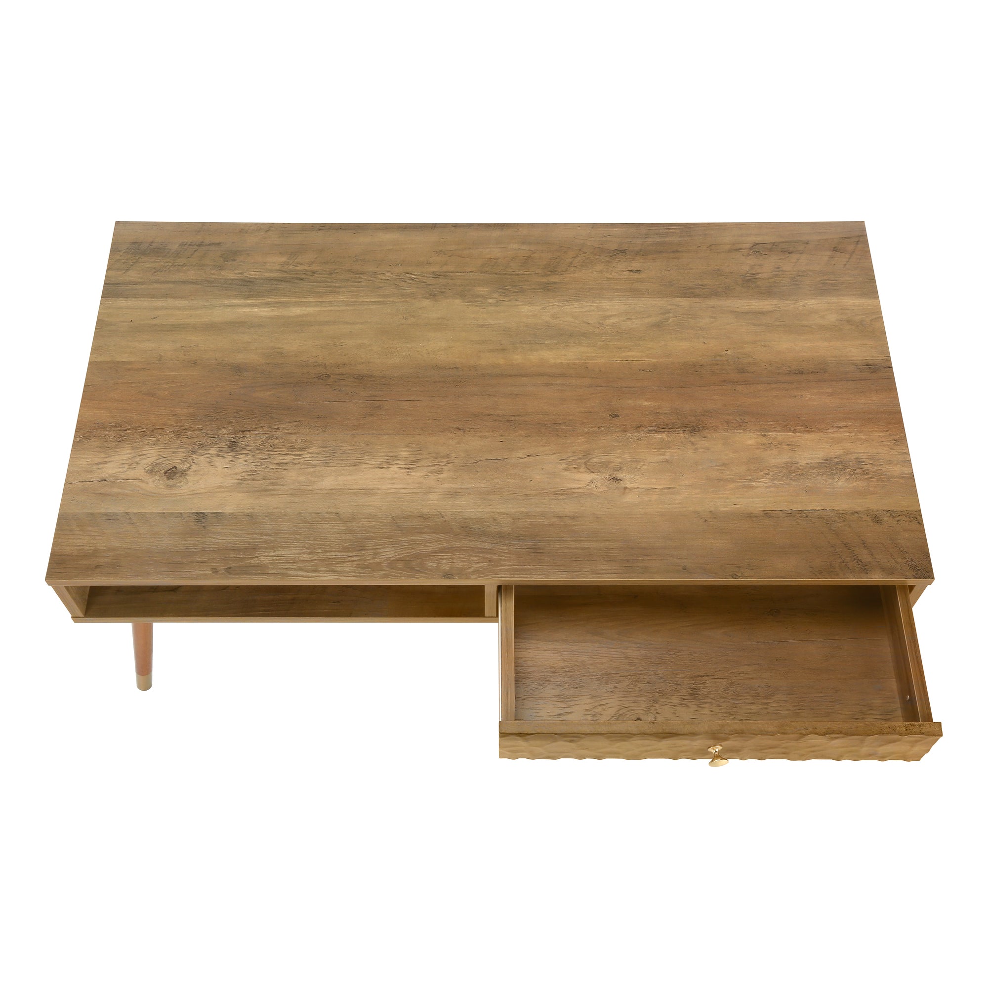 COFFEE TABLE - WALNUT MID-CENTURY WITH A DRAWER # I 2836