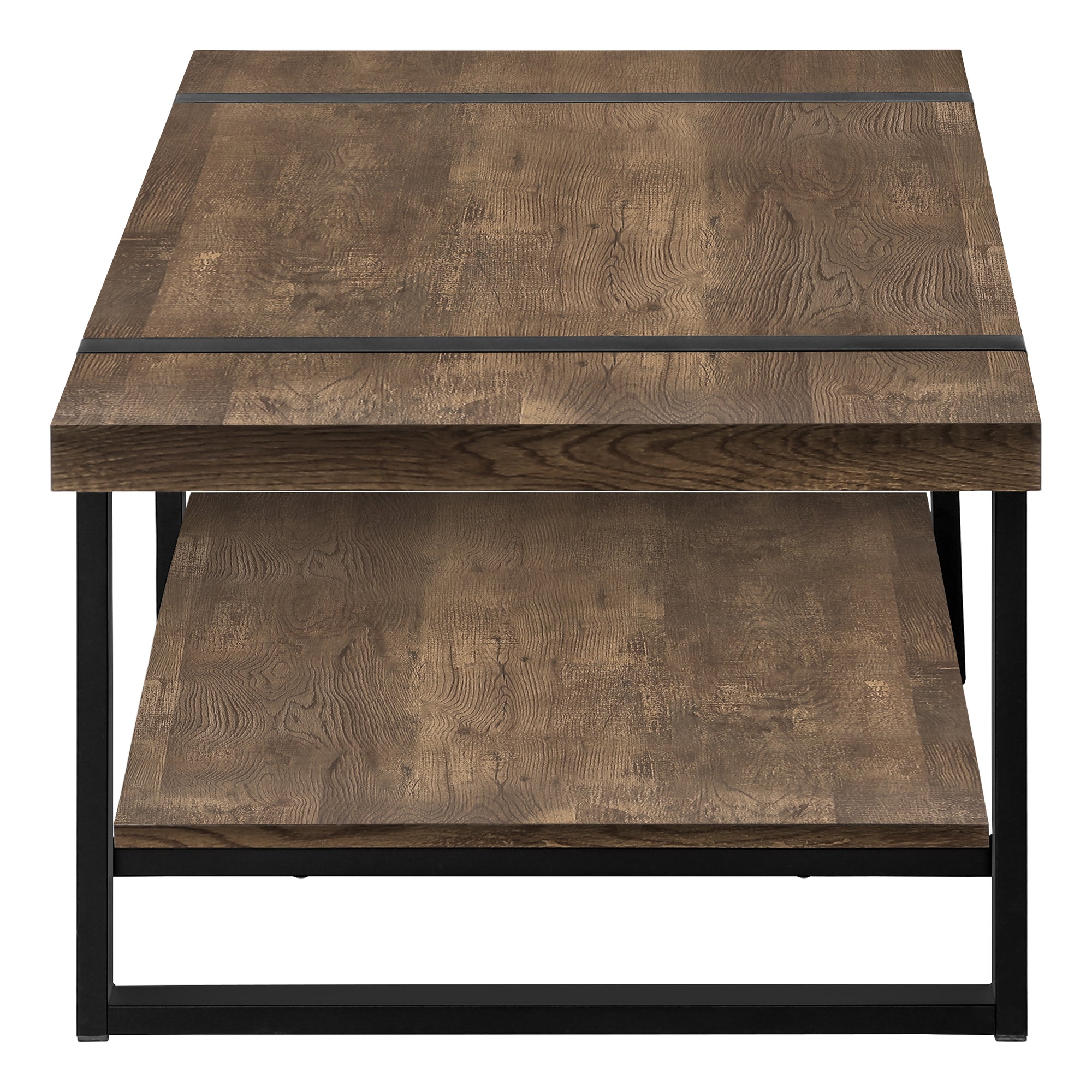 TABLE BASSE - ASPECT BOIS RÉCUPÉRÉ MARRON / MÉTAL NOIR # I 2850