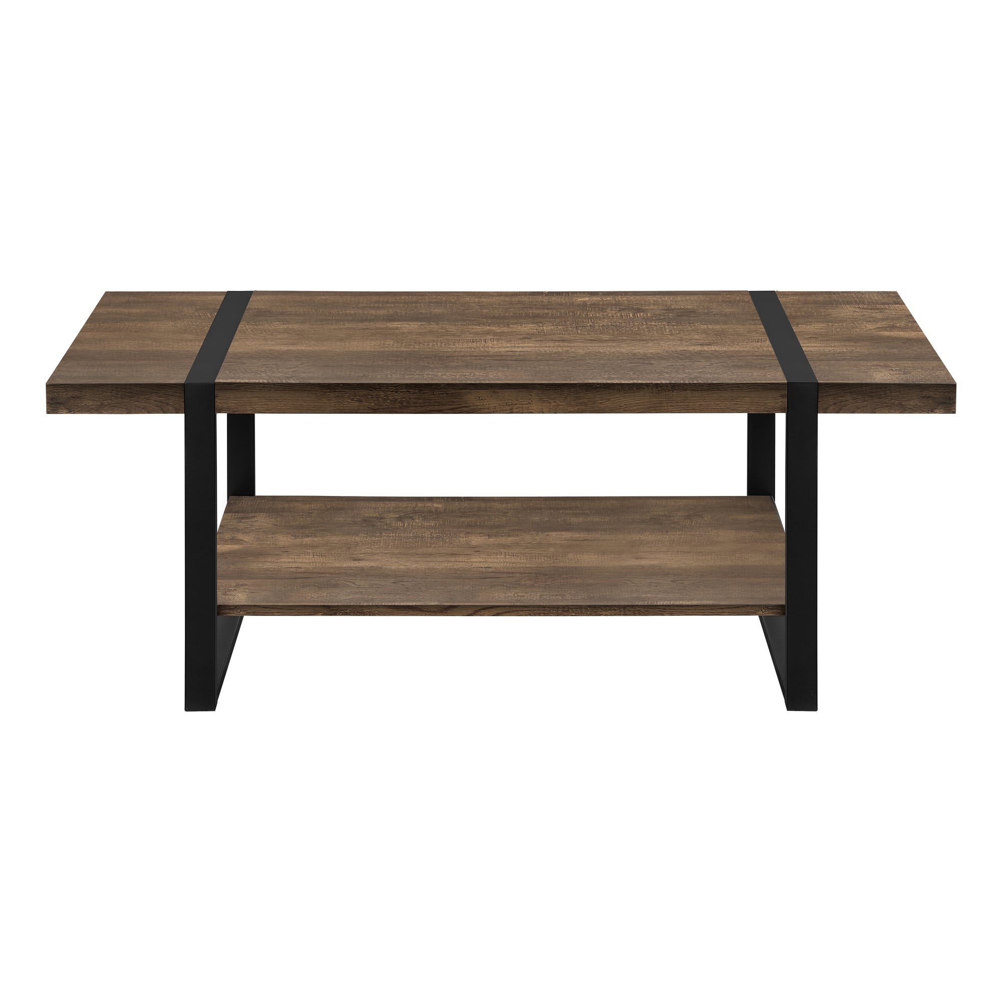 TABLE BASSE - ASPECT BOIS RÉCUPÉRÉ MARRON / MÉTAL NOIR # I 2850