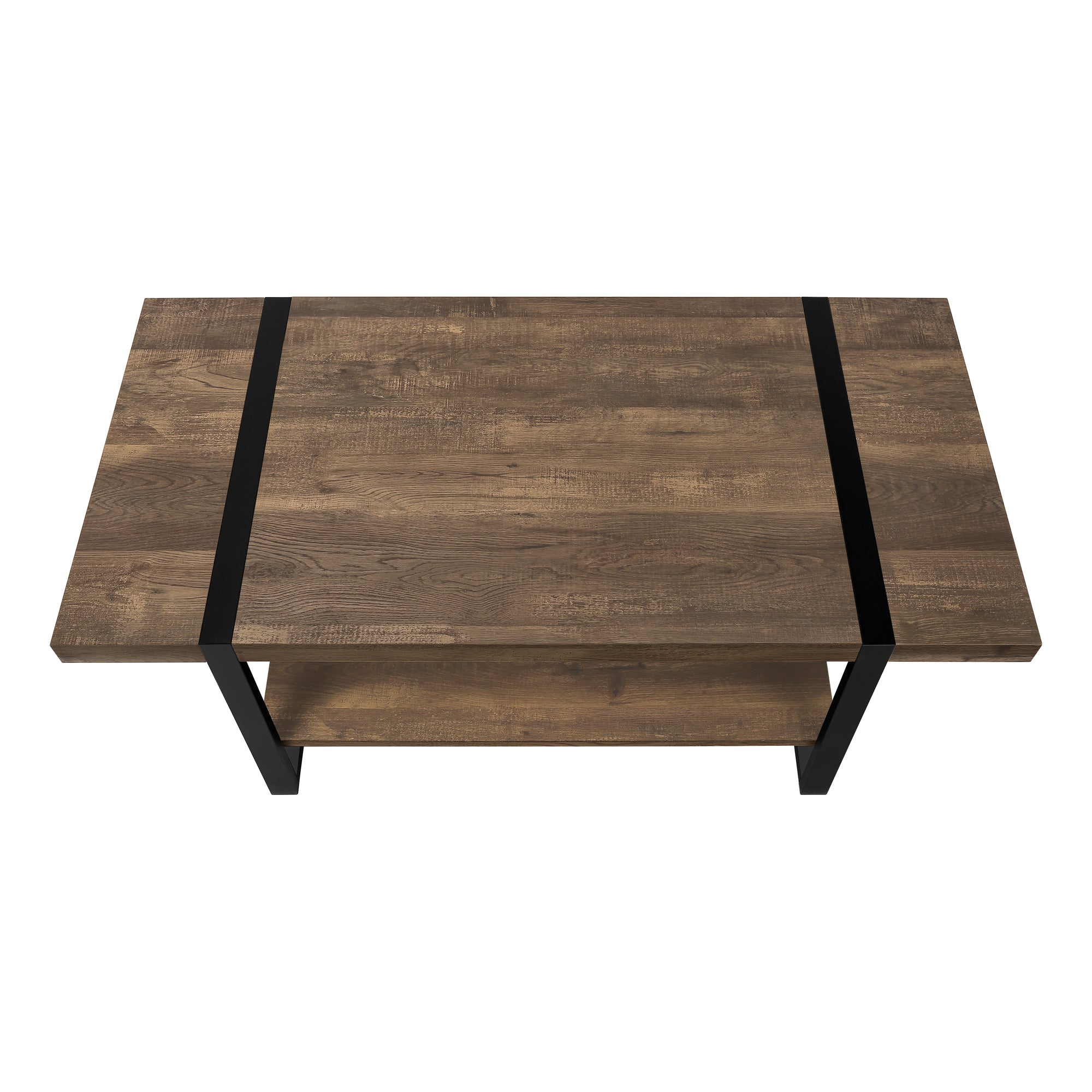 TABLE BASSE - ASPECT BOIS RÉCUPÉRÉ MARRON / MÉTAL NOIR # I 2850