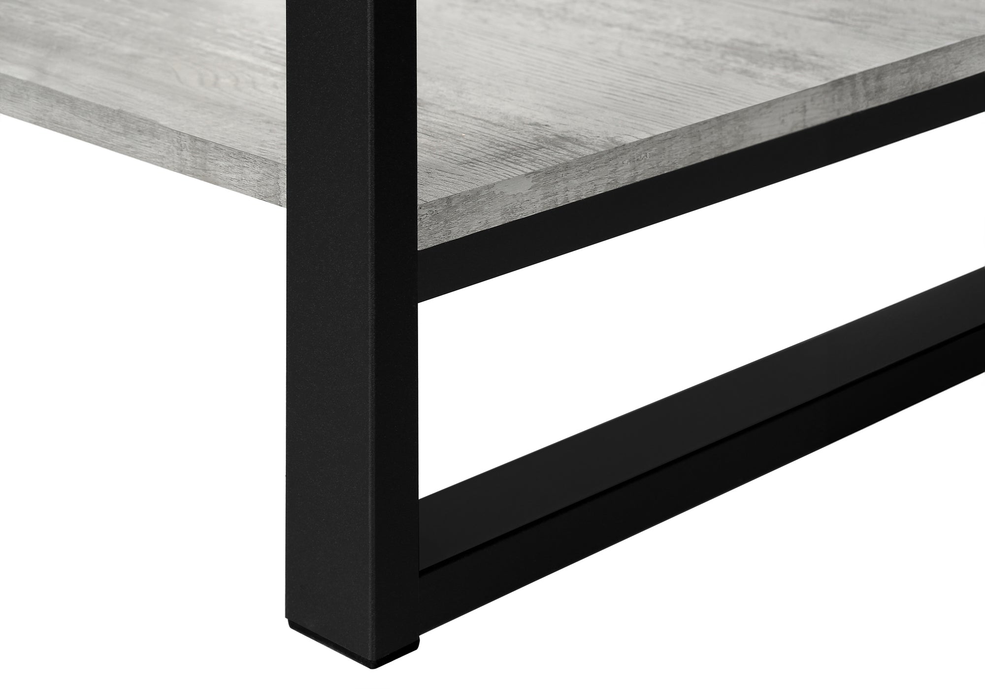 TABLE BASSE - ASPECT BOIS RÉCUPÉRÉ GRIS / MÉTAL NOIR # I 2855