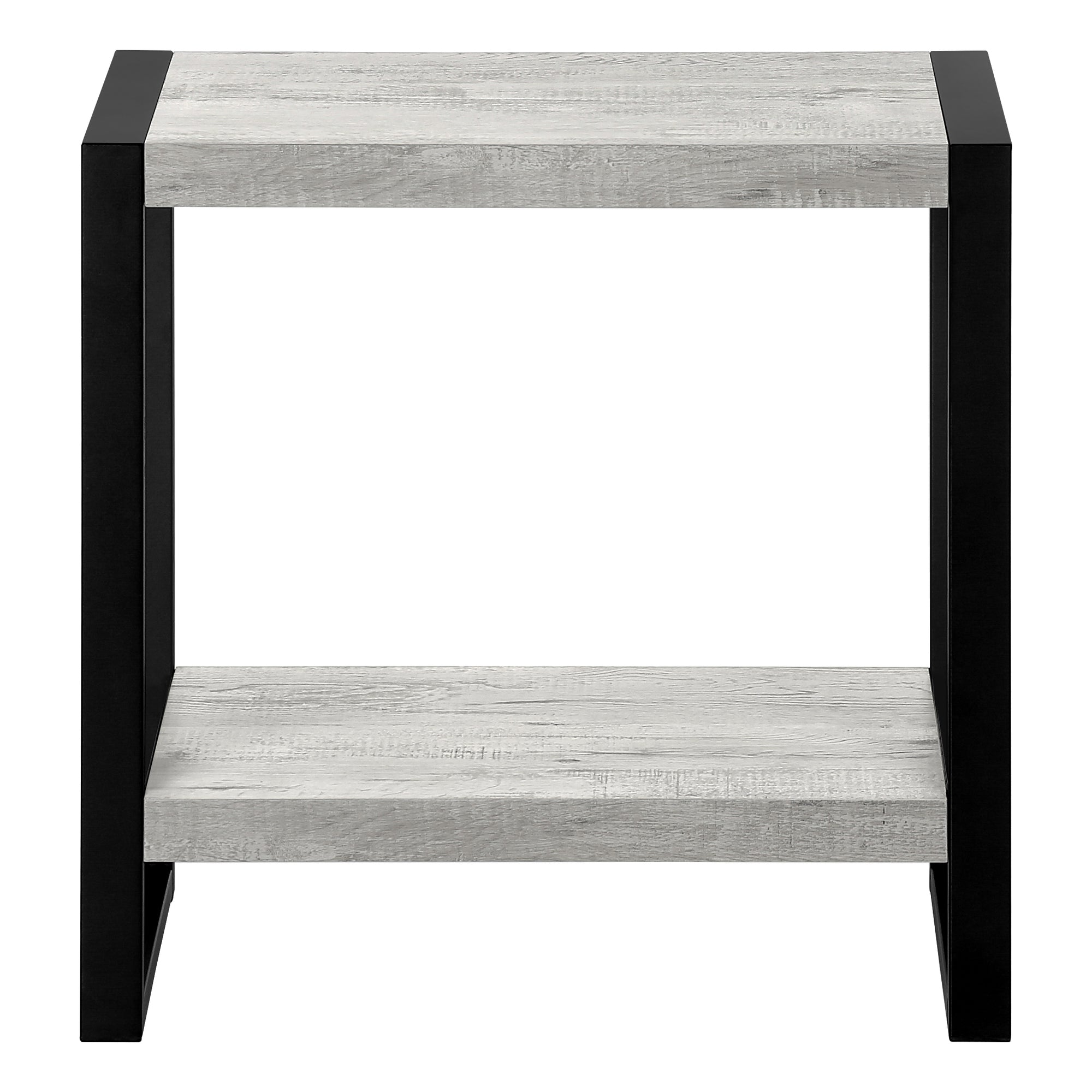 NIGHTSTAND - GREY RECLAIMED WOOD-LOOK / BLACK METAL #I 2857