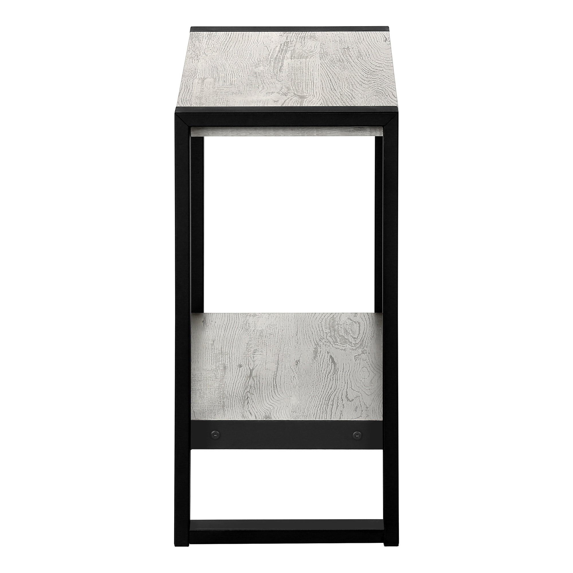 NIGHTSTAND - GREY RECLAIMED WOOD-LOOK / BLACK METAL #I 2857