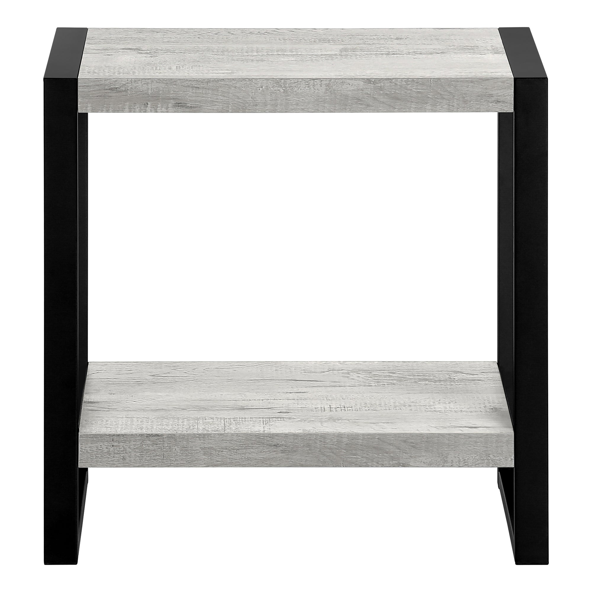 NIGHTSTAND - GREY RECLAIMED WOOD-LOOK / BLACK METAL #I 2857