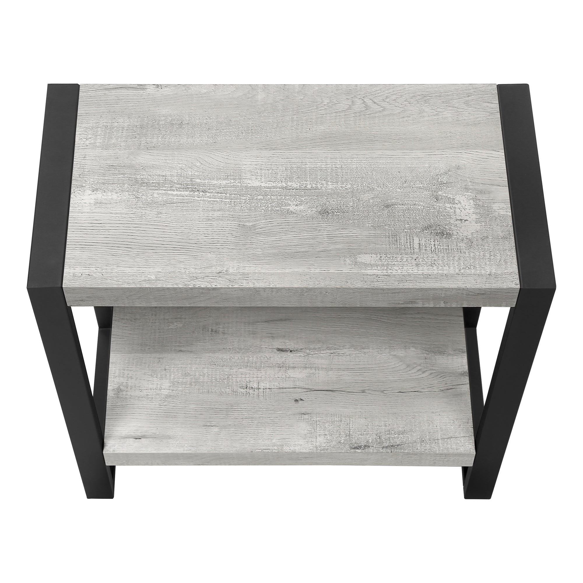 NIGHTSTAND - GREY RECLAIMED WOOD-LOOK / BLACK METAL #I 2857