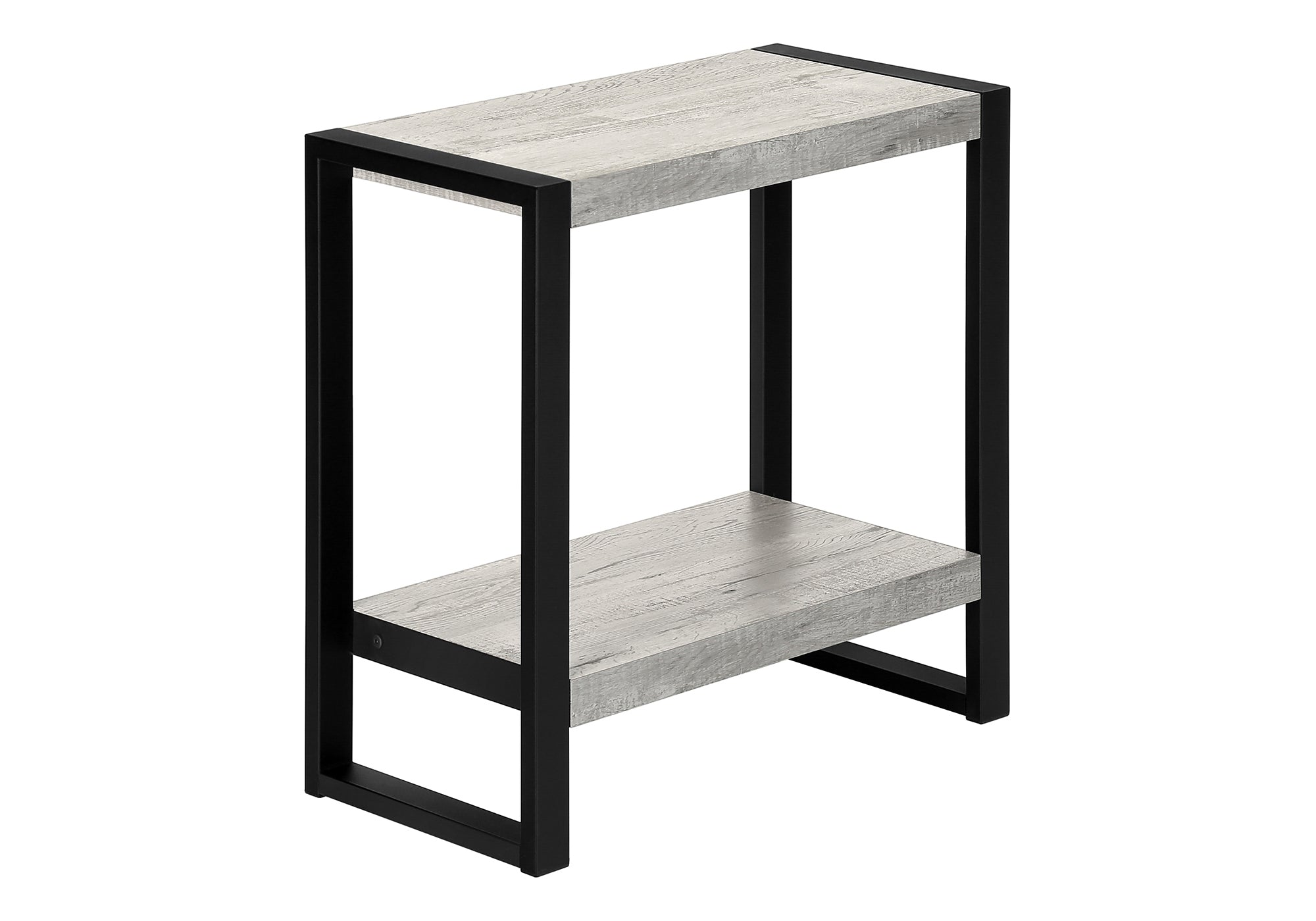 NIGHTSTAND - GREY RECLAIMED WOOD-LOOK / BLACK METAL #I 2857