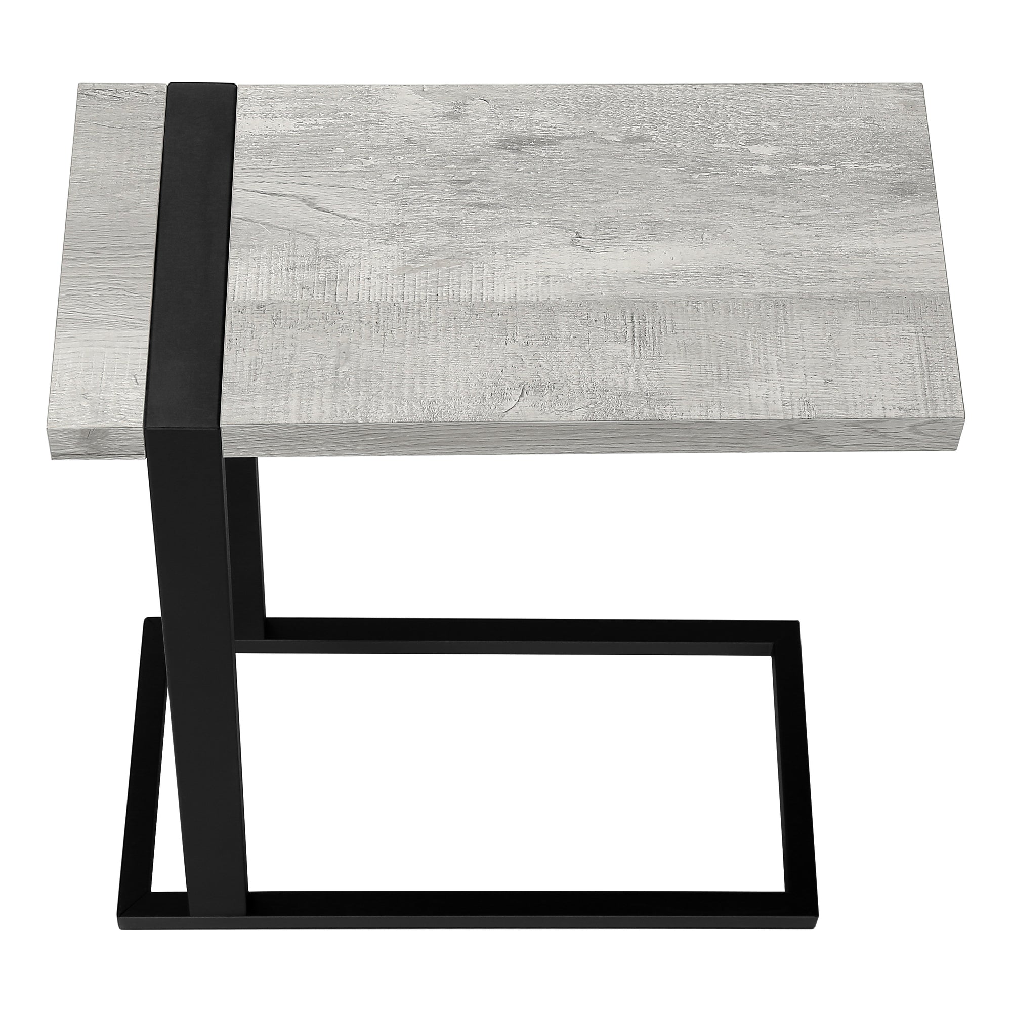 TABLE DE NUIT - ASPECT BOIS RÉCUPÉRÉ GRIS / MÉTAL NOIR #I 2858