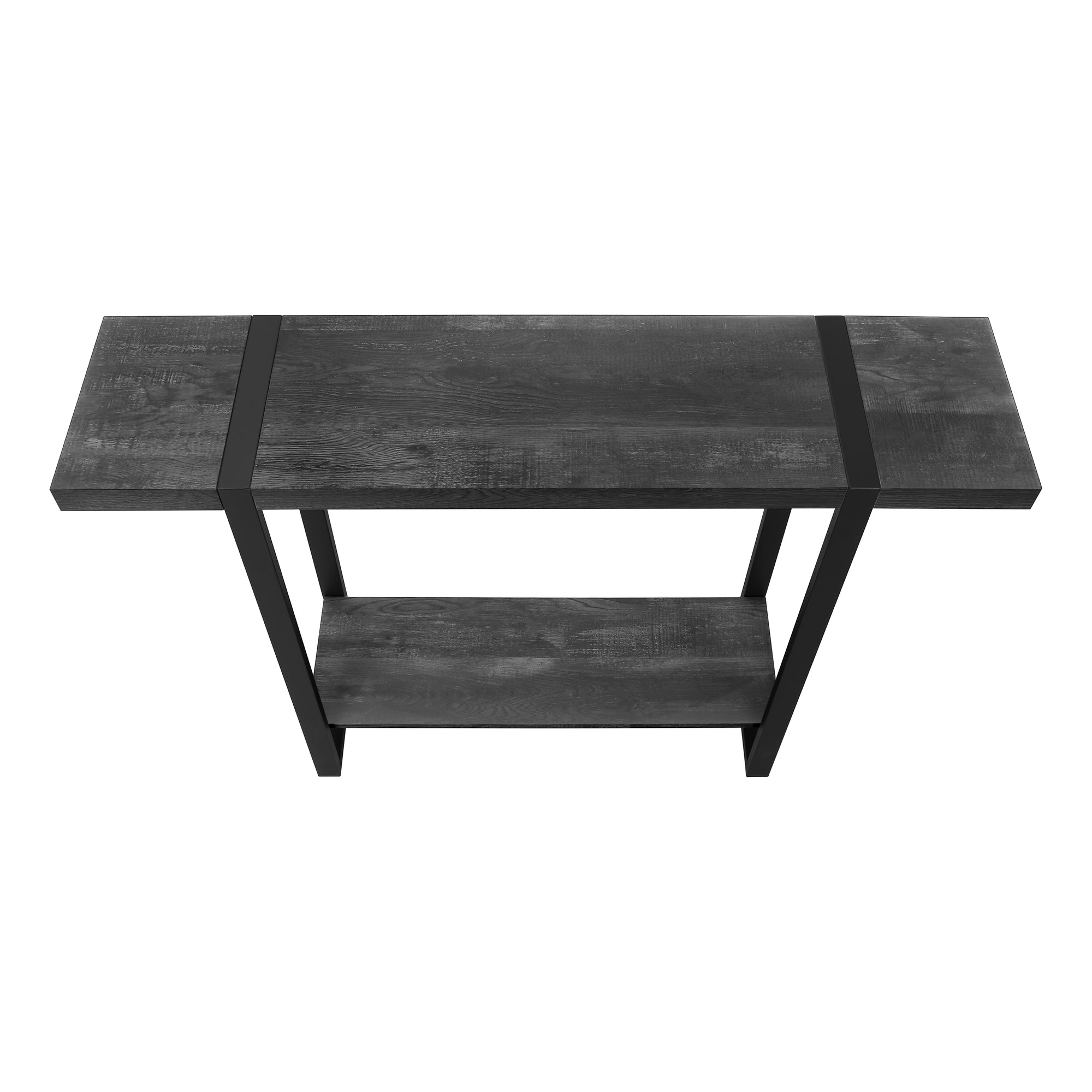 TABLE D'APPOINT - 48"L / ASPECT BOIS RÉCUPÉRÉ NOIR / NOIR #I 2861