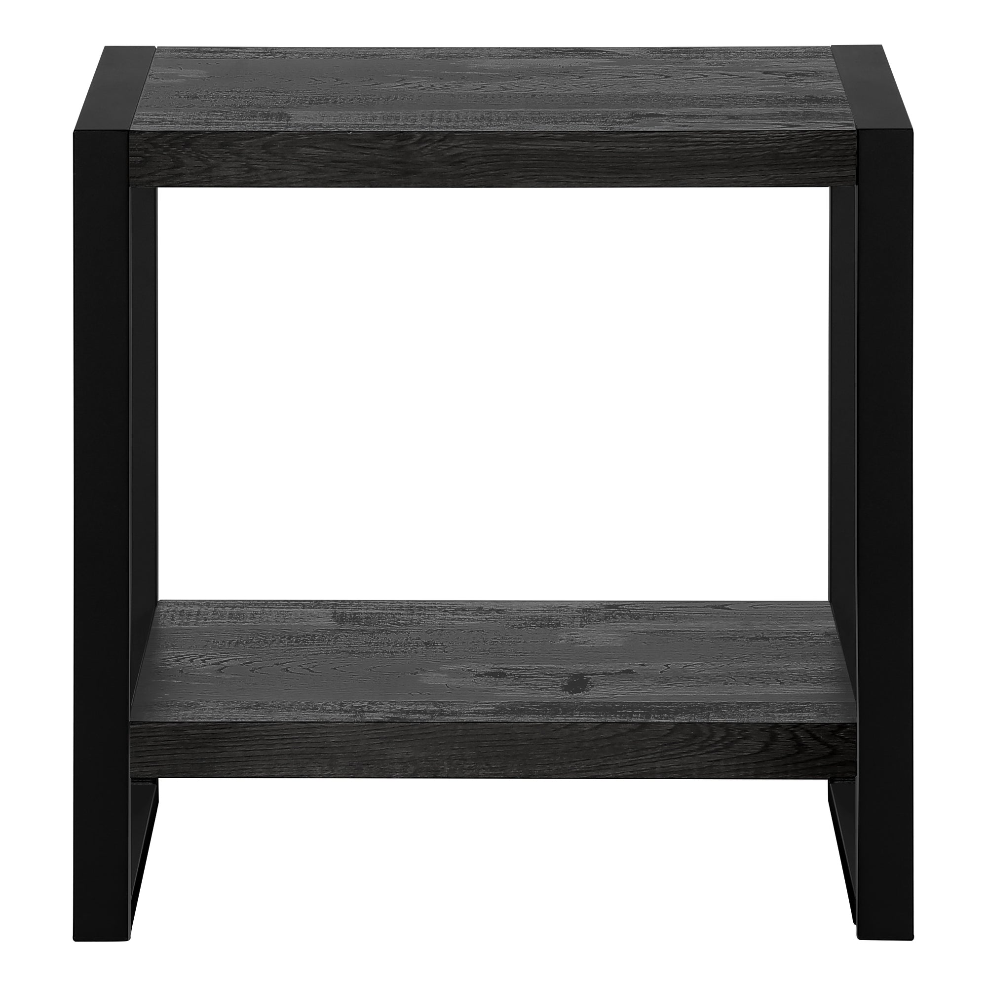 ACCENT TABLE - BLACK RECLAIMED WOOD-LOOK / BLACK METAL #I 2862