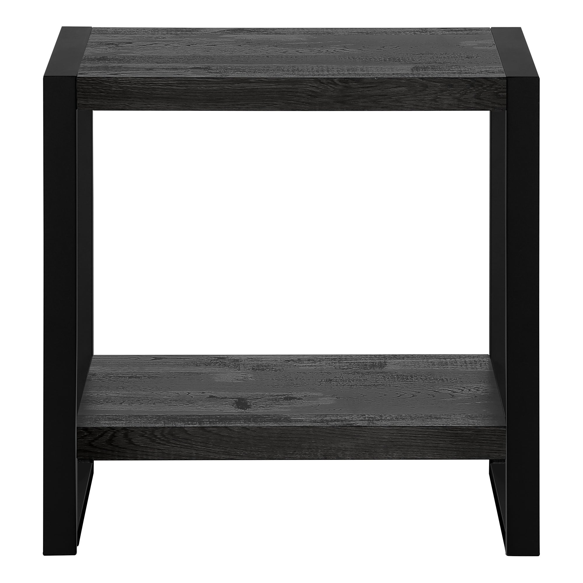 ACCENT TABLE - BLACK RECLAIMED WOOD-LOOK / BLACK METAL #I 2862