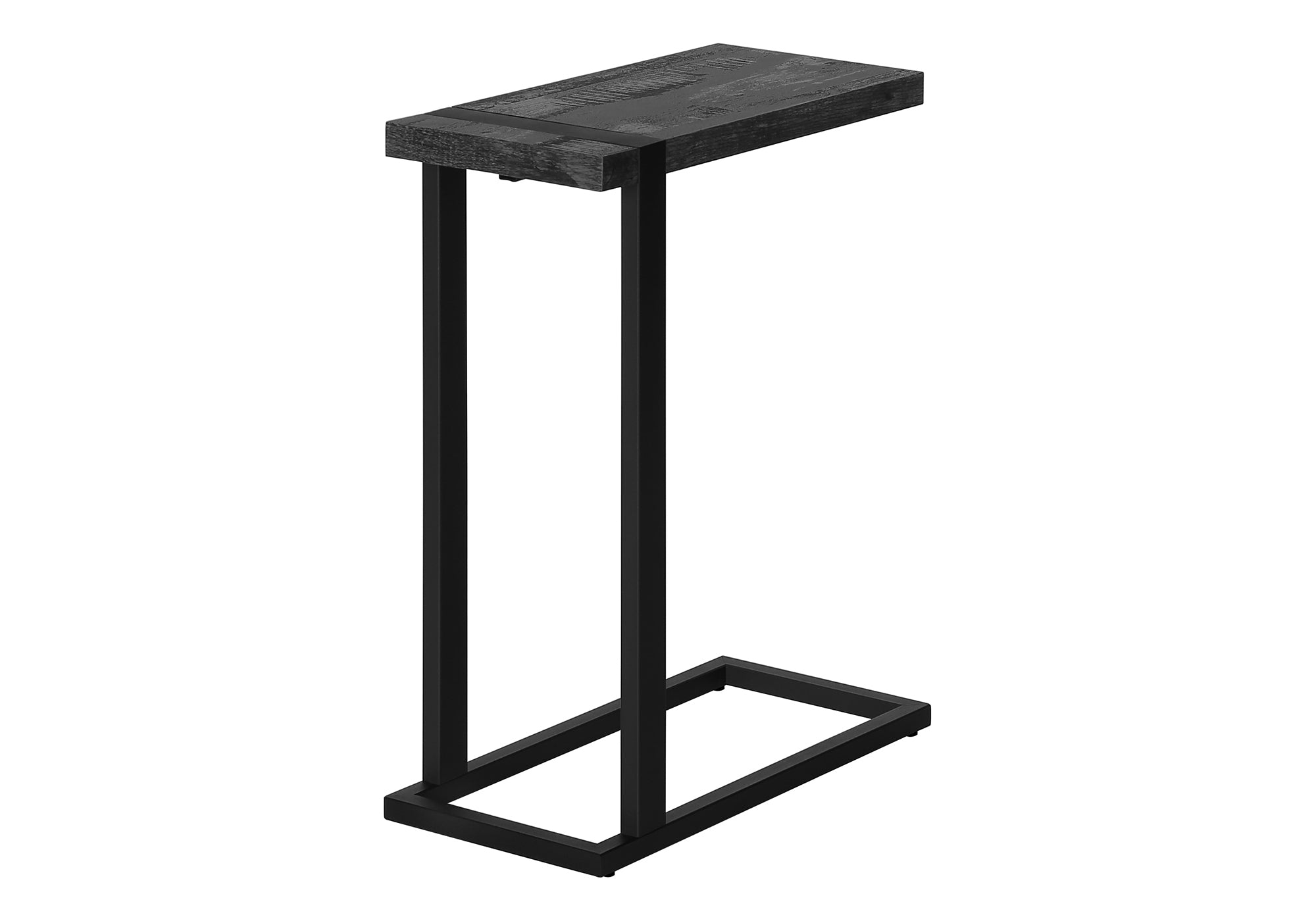 NIGHTSTAND - BLACK RECLAIMED WOOD-LOOK / BLACK METAL #I 2863