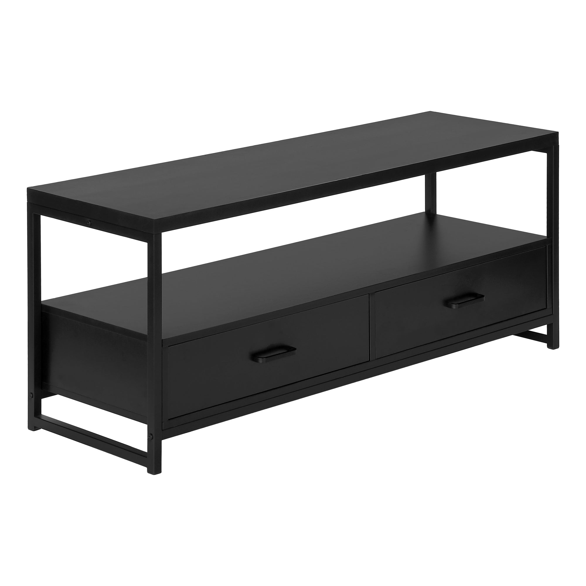 TV STAND - 48"L / BLACK / BLACK METAL # I 2870