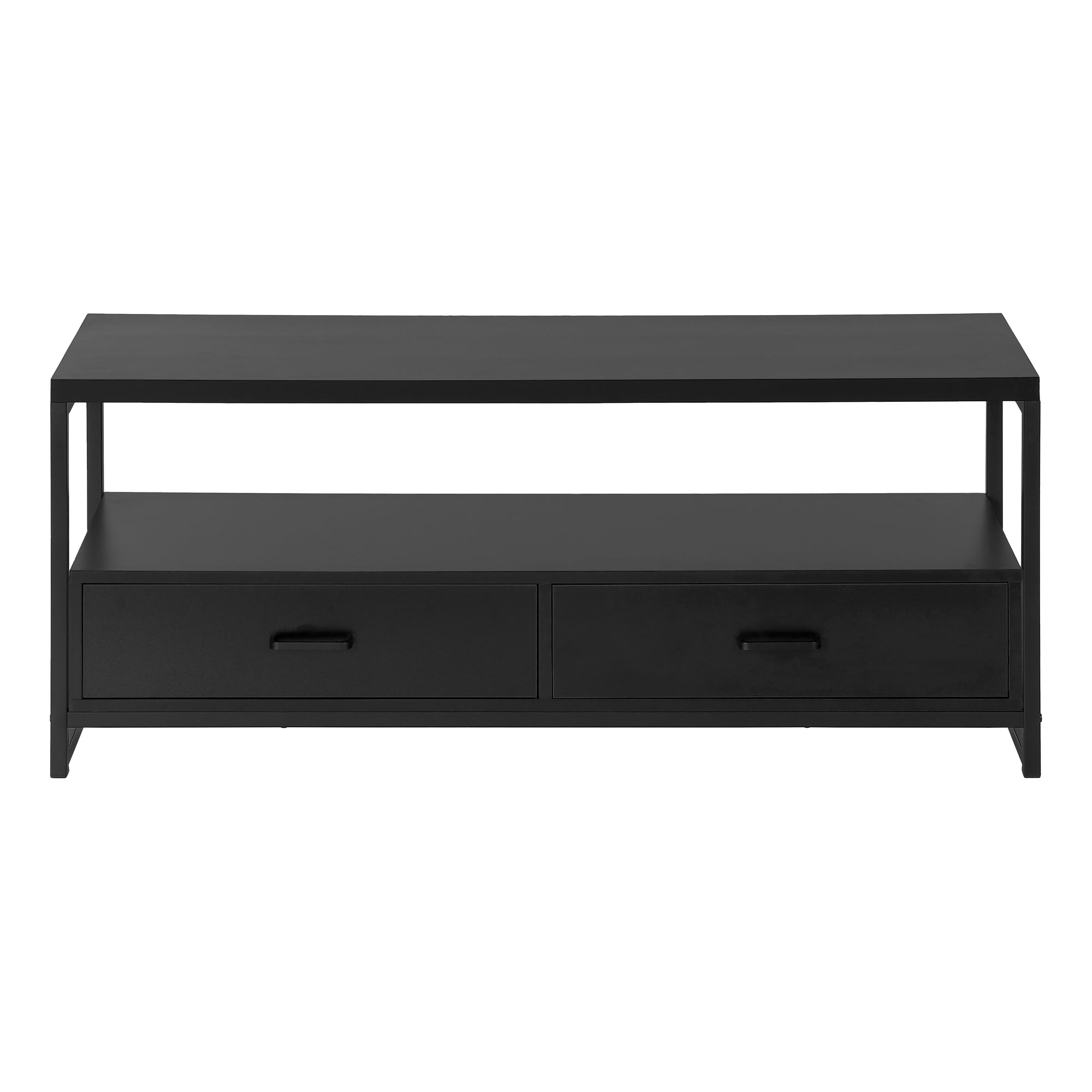 TV STAND - 48"L / BLACK / BLACK METAL # I 2870