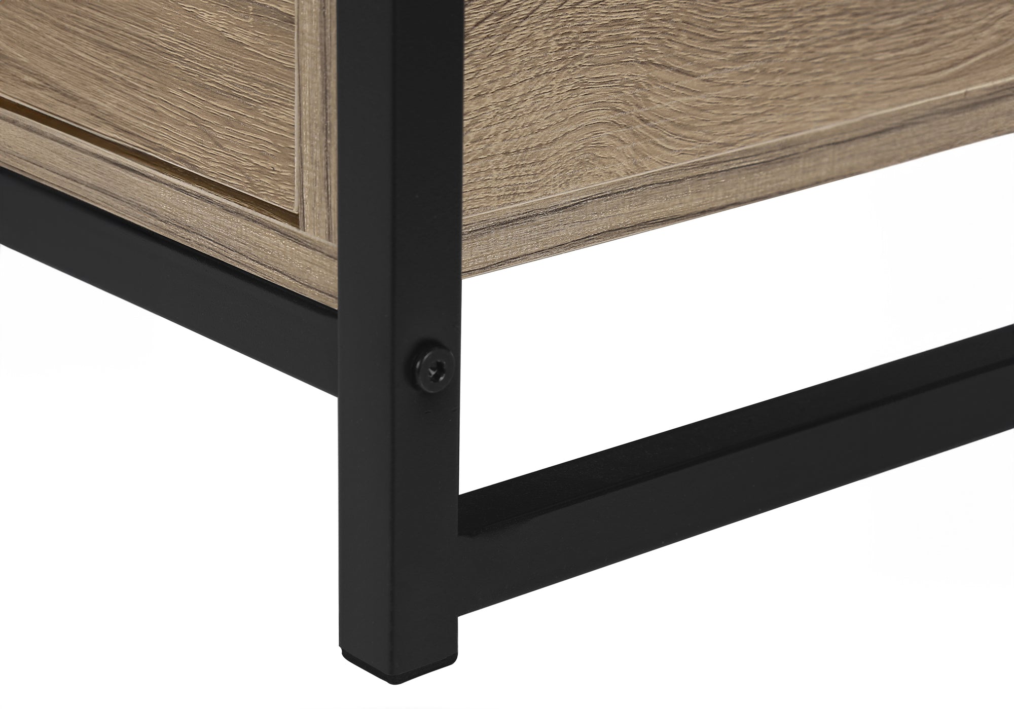 TV STAND - 48"L / DARK TAUPE / BLACK METAL # I 2872