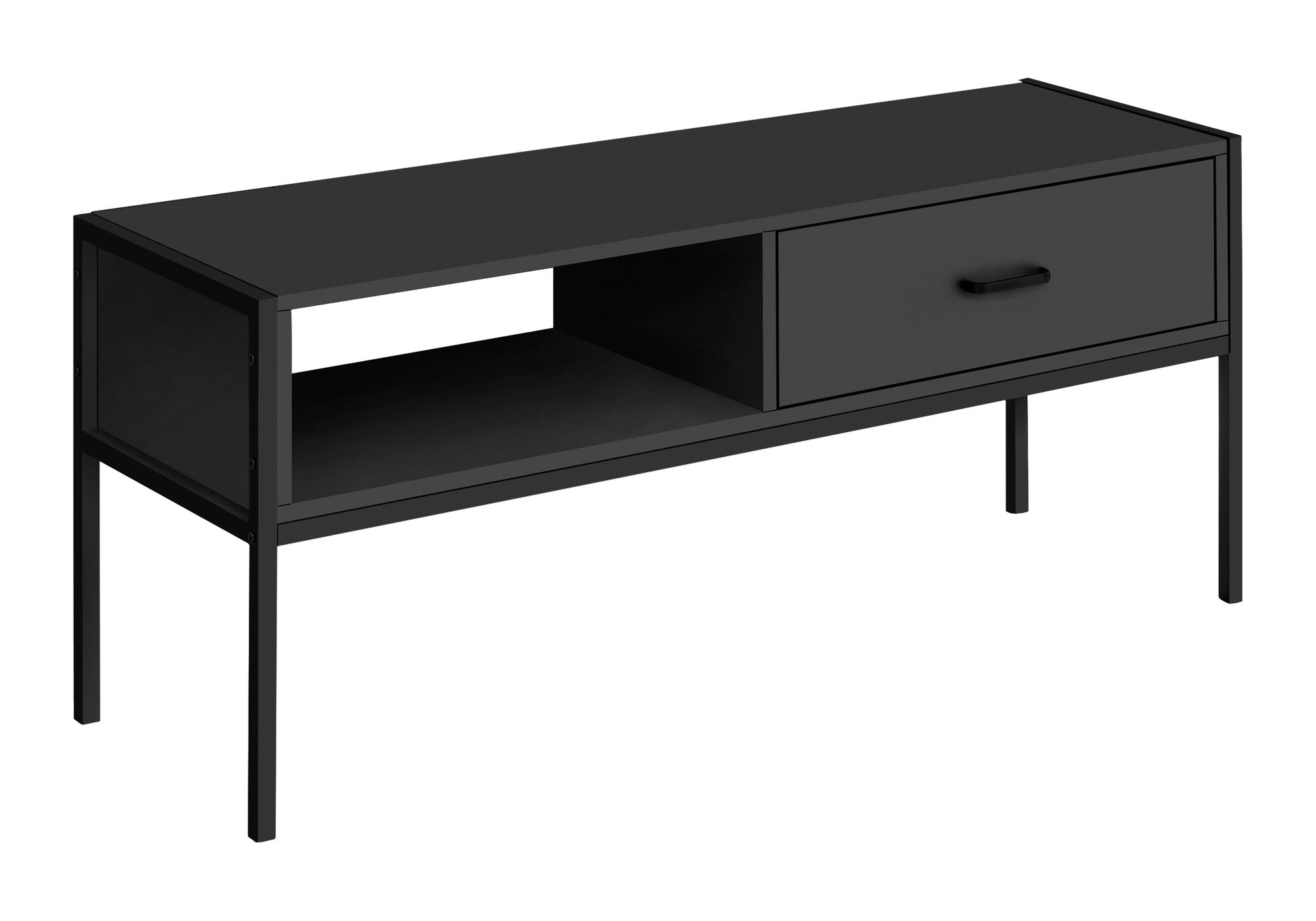 TV STAND - 48"L / BLACK / BLACK METAL # I 2874