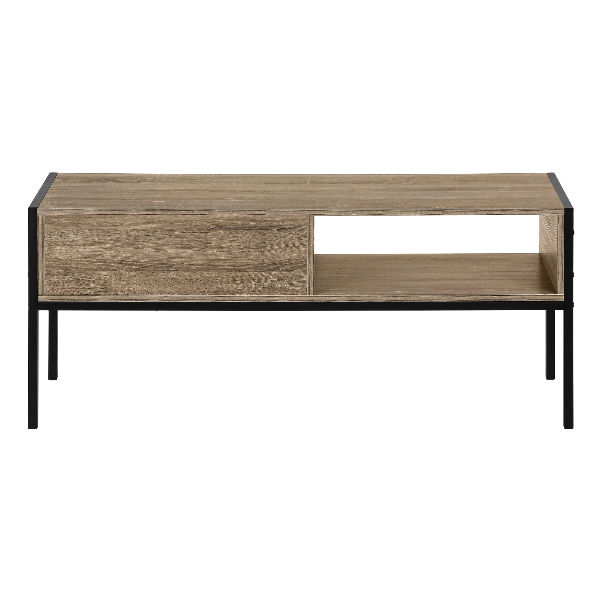 TV STAND - 48"L / DARK TAUPE / BLACK METAL # I 2876