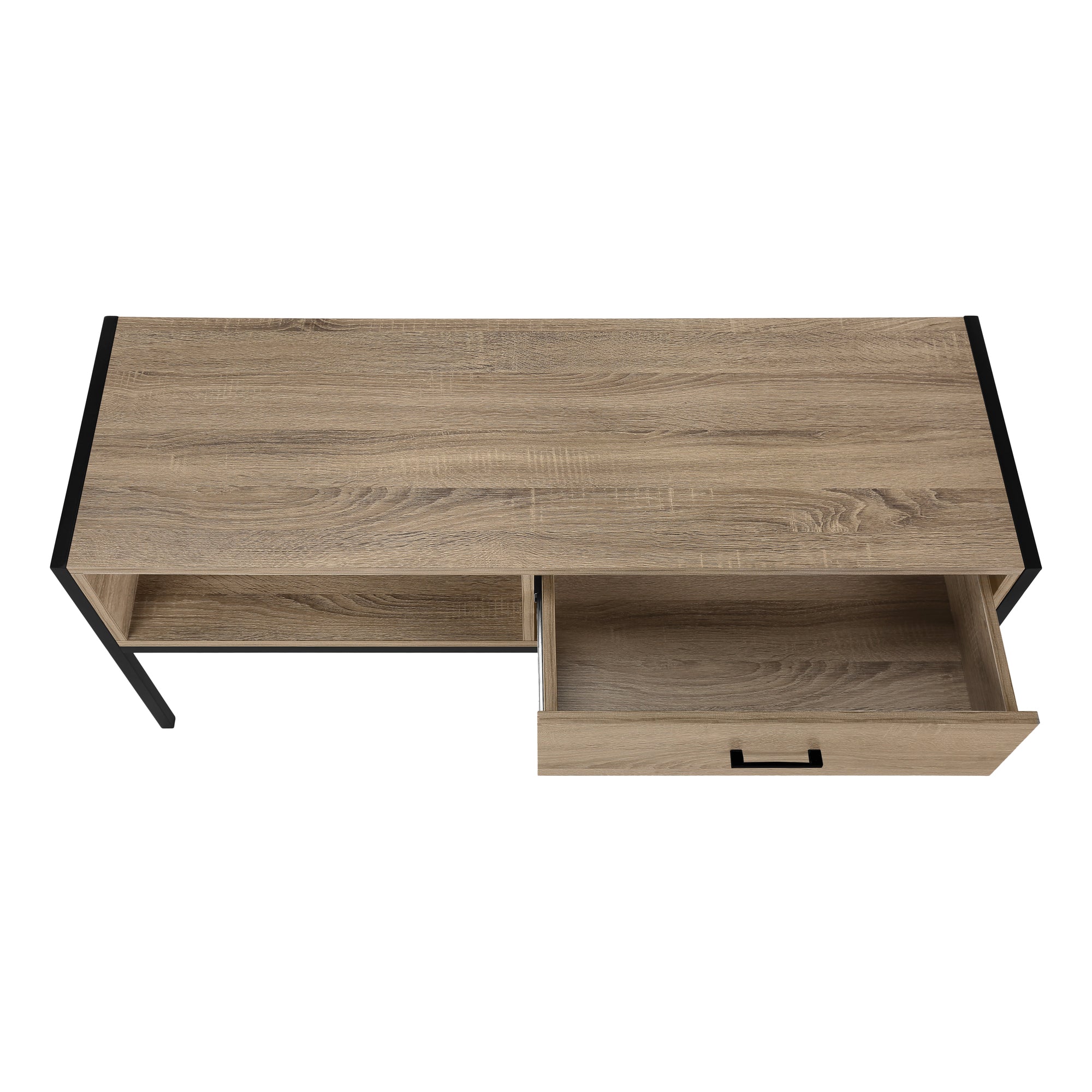 TV STAND - 48"L / DARK TAUPE / BLACK METAL # I 2876