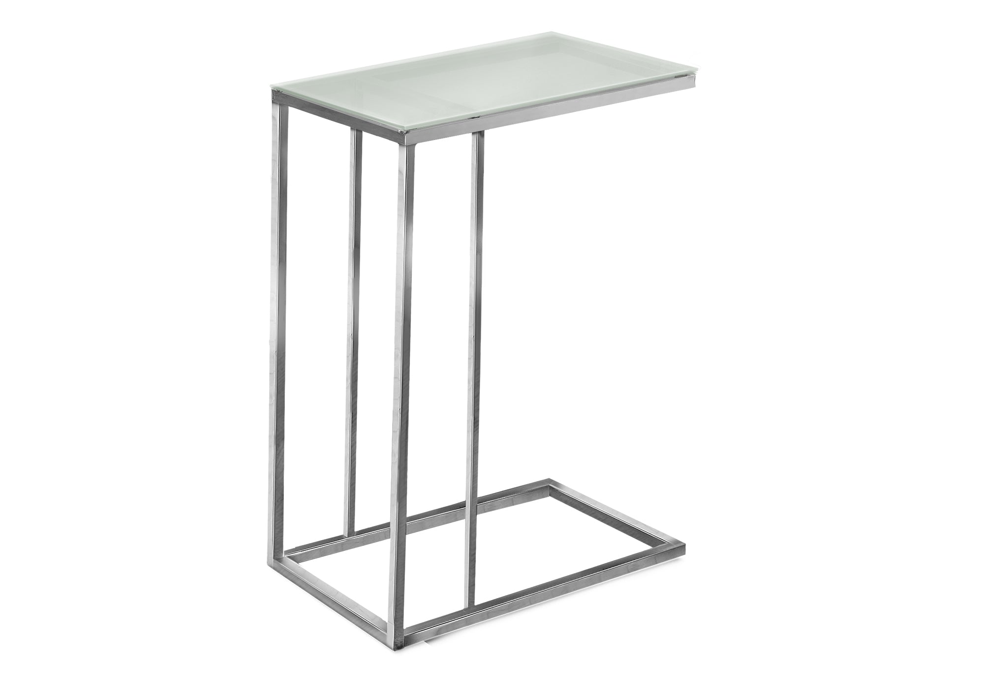 NIGHTSTAND - CHROME METAL WITH FROSTED TEMPERED GLASS #I 3000