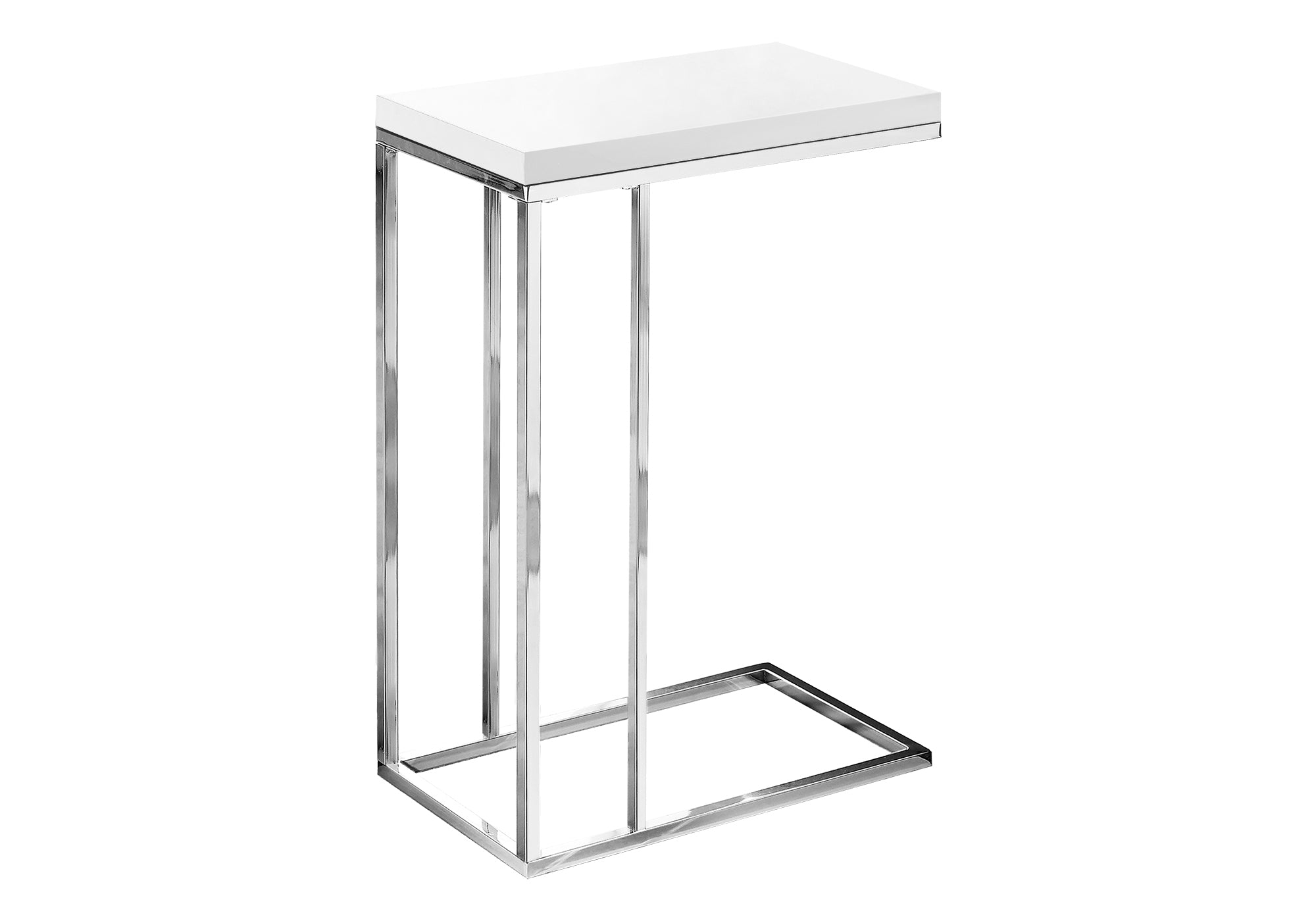 NIGHTSTAND - GLOSSY WHITE WITH CHROME METAL #I 3008