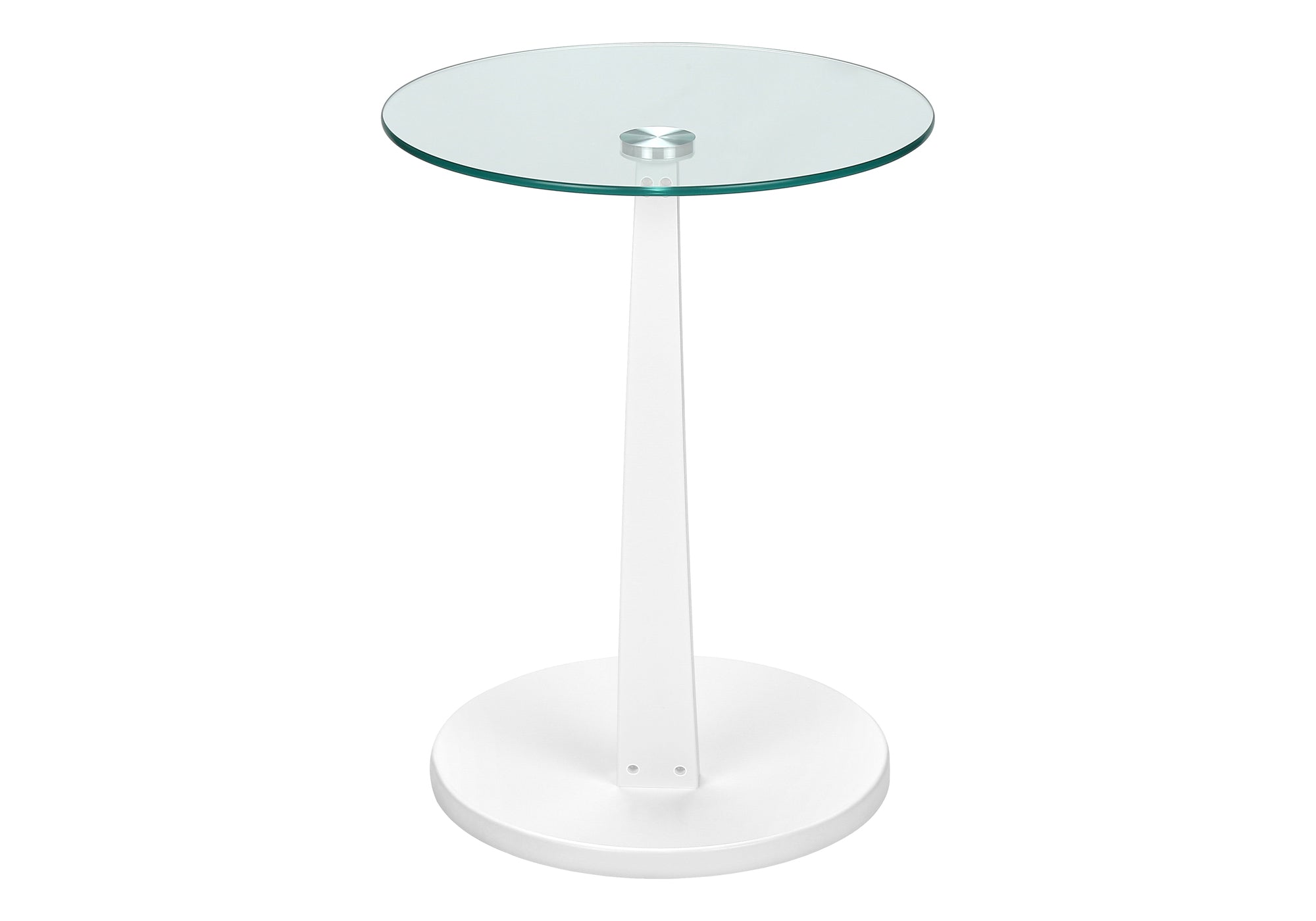 NIGHTSTAND - WHITE BENTWOOD WITH TEMPERED GLASS #I 3017