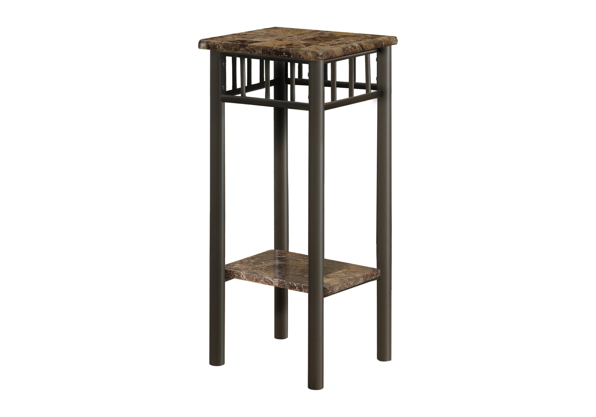 NIGHTSTAND - ESPRESSO MARBLE / BRONZE METAL #I 3044