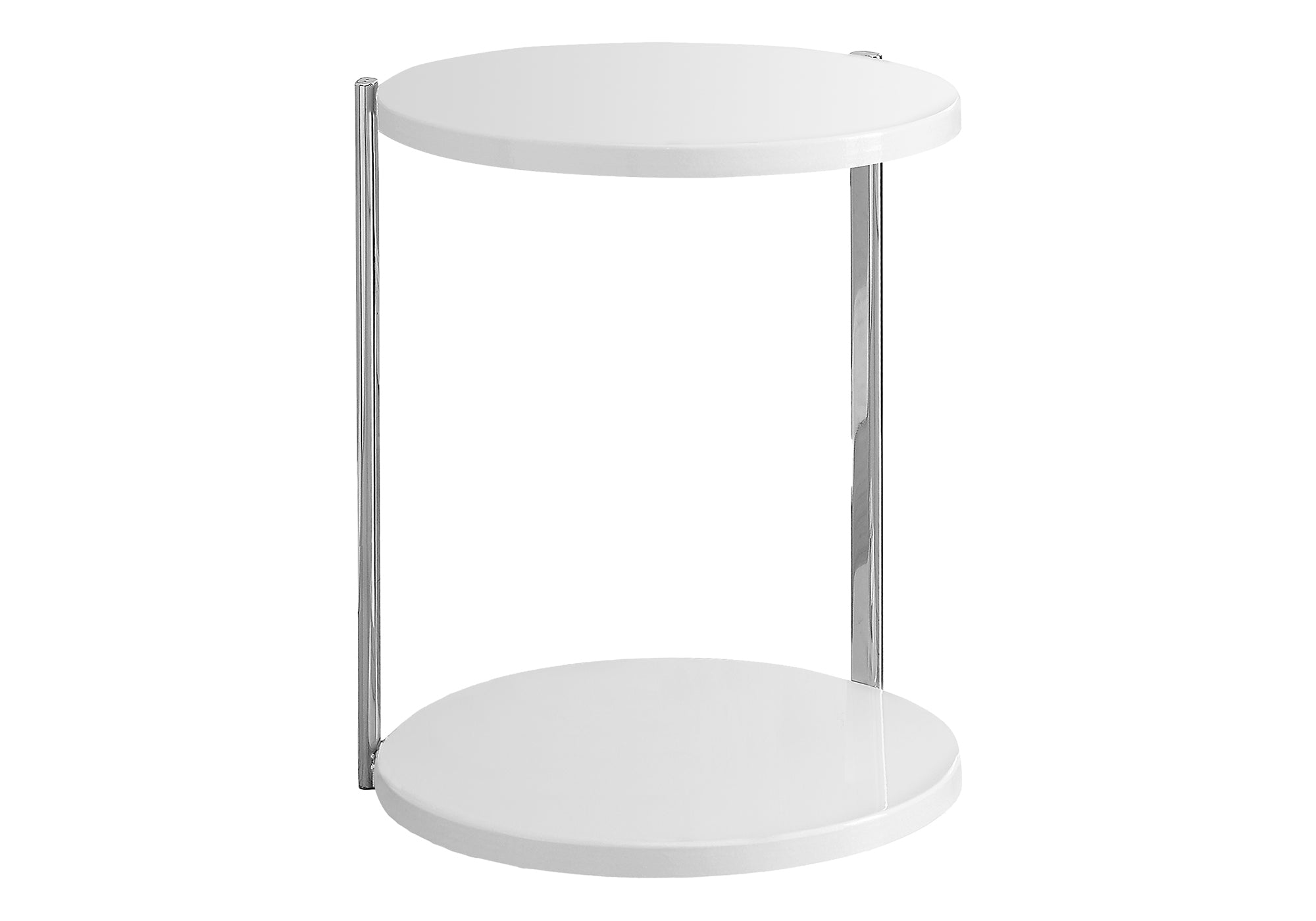 NIGHTSTAND - GLOSSY WHITE / CHROME METAL #I 3056