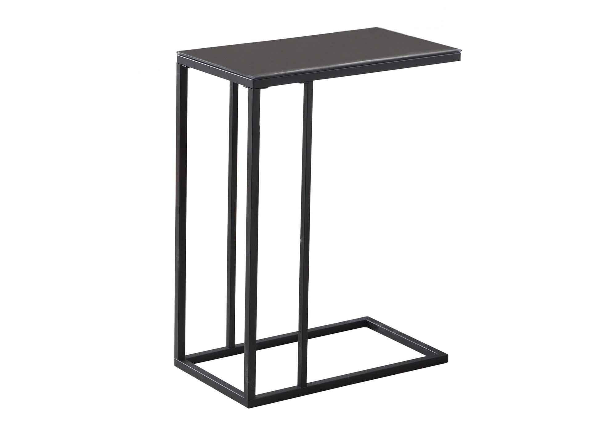 TABLE D'APPOINT - MÉTAL NOIR / VERRE TREMPÉ NOIR #I 3087