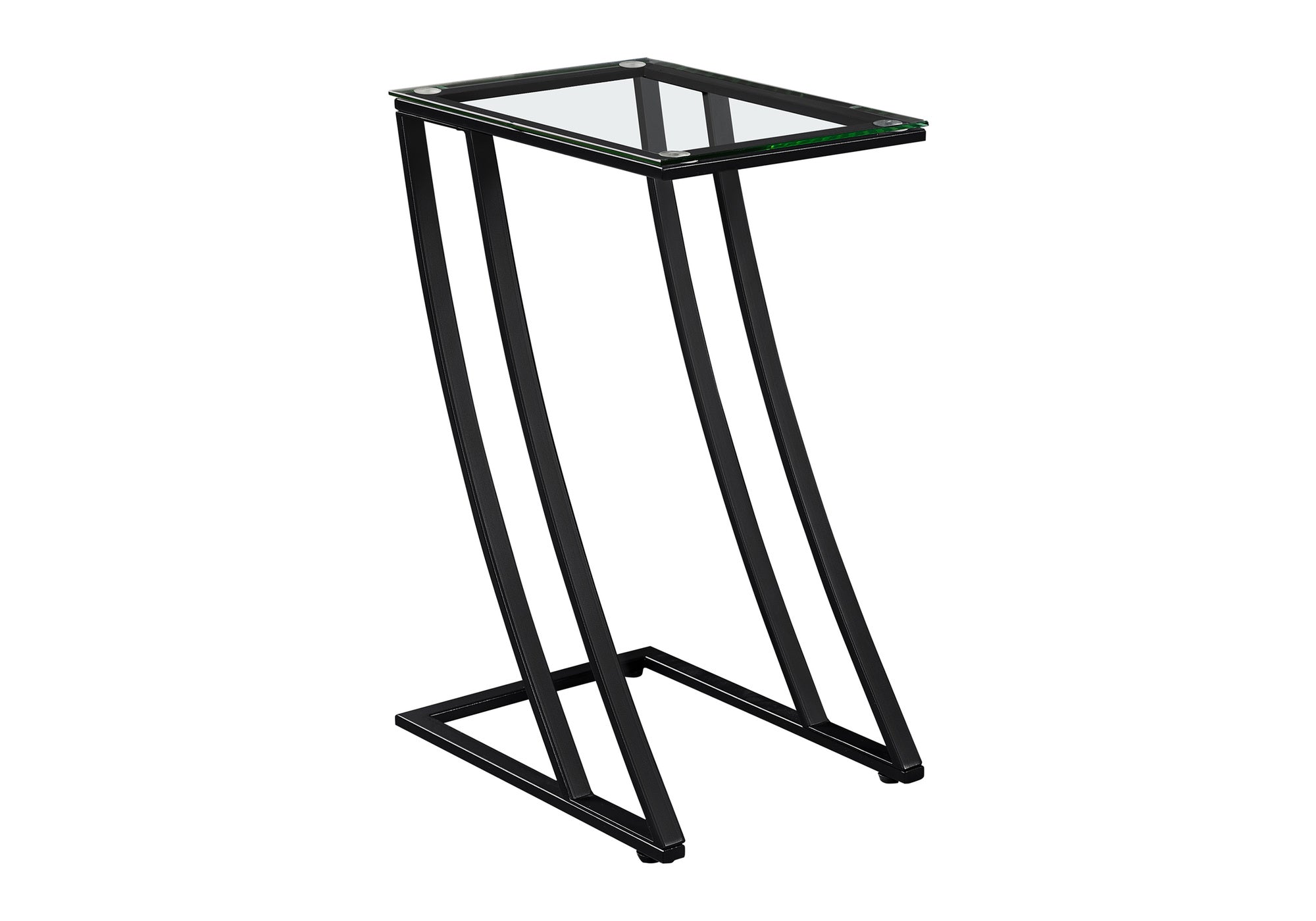 NIGHTSTAND - BLACK METAL WITH TEMPERED GLASS #I 3089