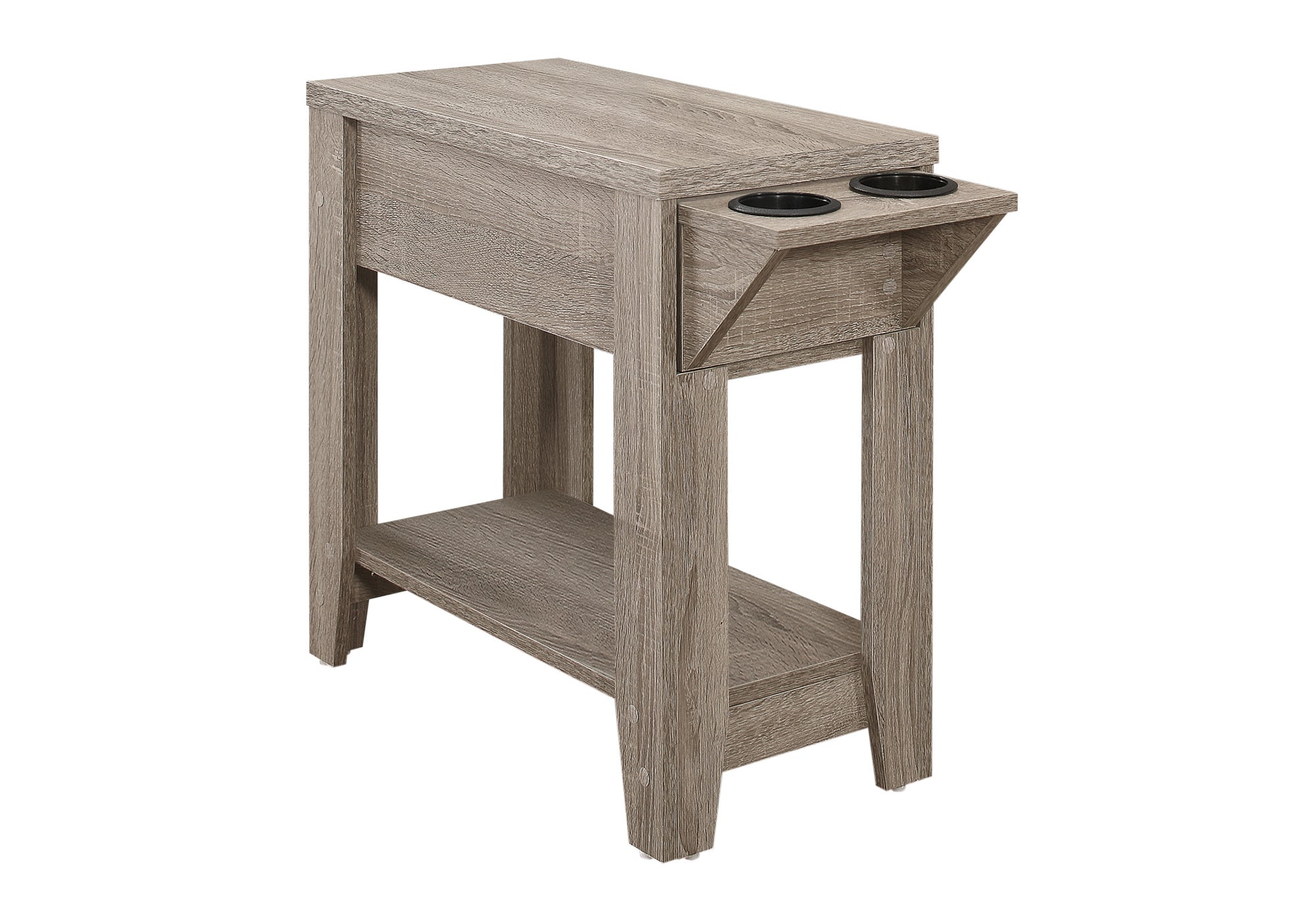 TABLE D'APPOINT - 23"H / TAUPE FONCÉ AVEC PORTE-VERRE #I 3198