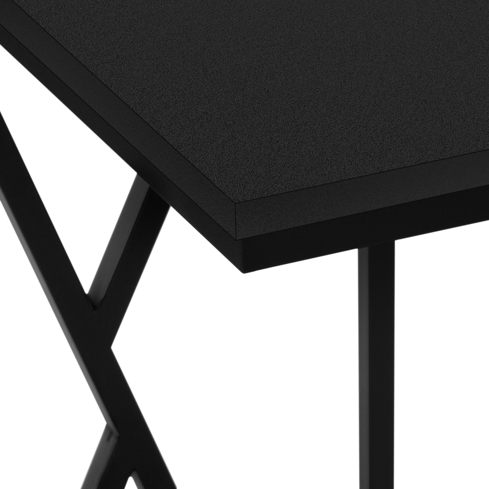 TABLE D'APPOINT - 25"H / NOIR / MÉTAL NOIR #I 3247