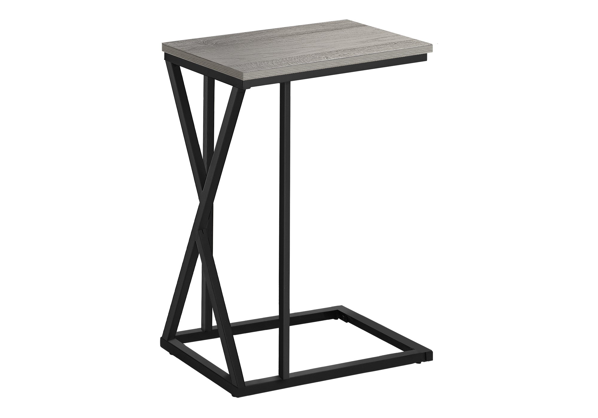 TABLE D'APPOINT - 25"H / GRIS / MÉTAL NOIR #I 3248