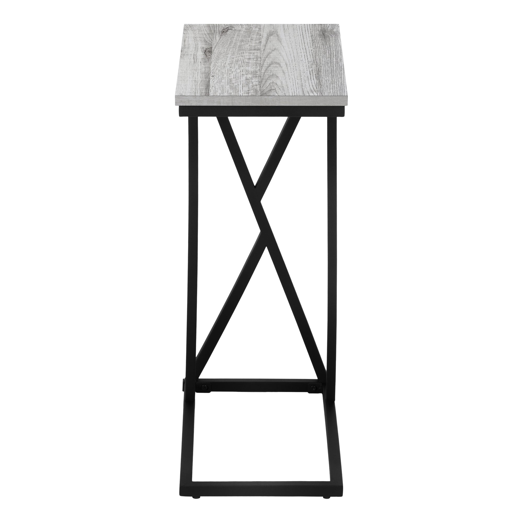 TABLE D'APPOINT - 25"H / GRIS / MÉTAL NOIR #I 3248