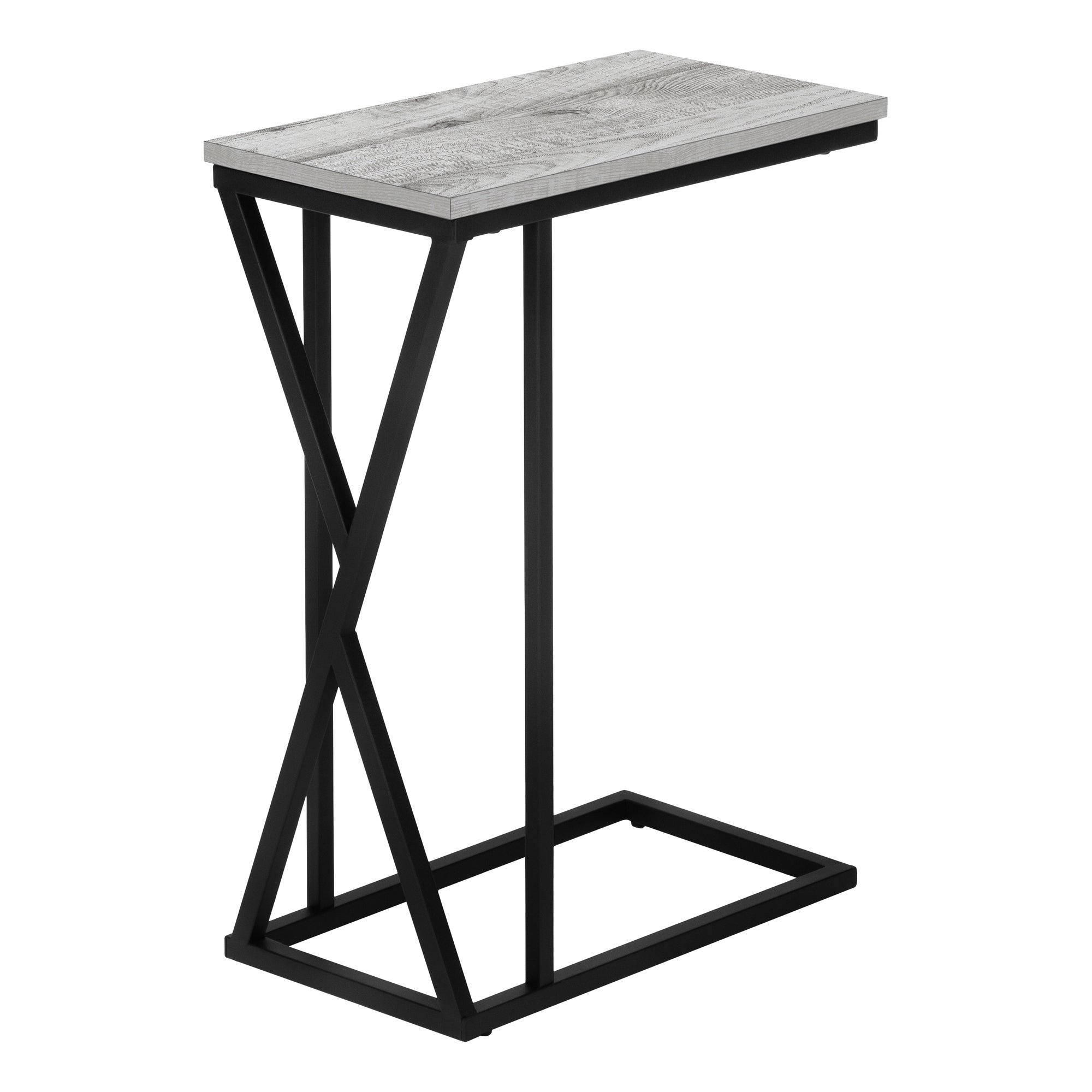 TABLE D'APPOINT - 25"H / GRIS / MÉTAL NOIR #I 3248