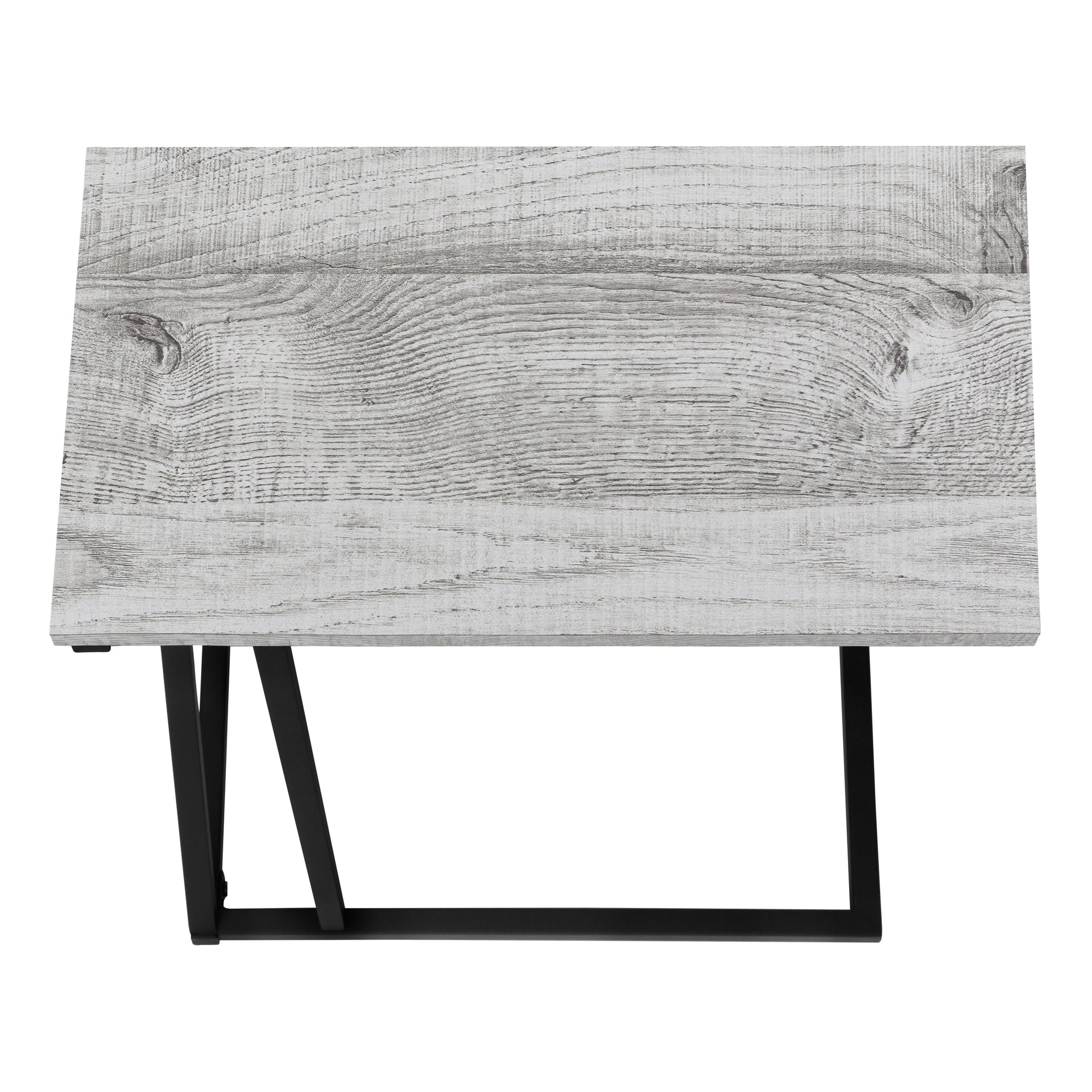 TABLE DE NUIT - 25"H / GRIS / MÉTAL NOIR #I 3248