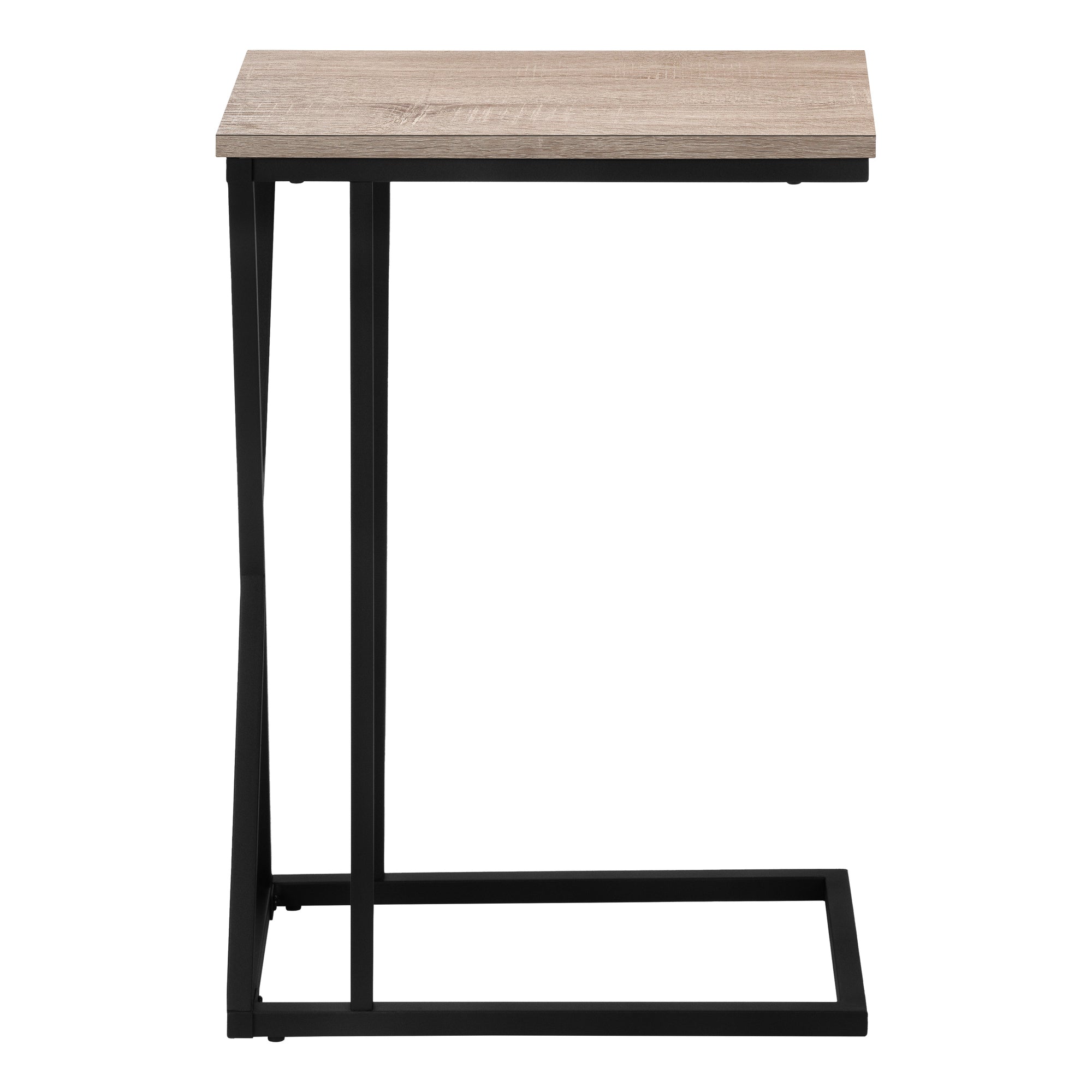 TABLE D'APPOINT - 25"H / TAUPE FONCÉ / MÉTAL NOIR #I 3249