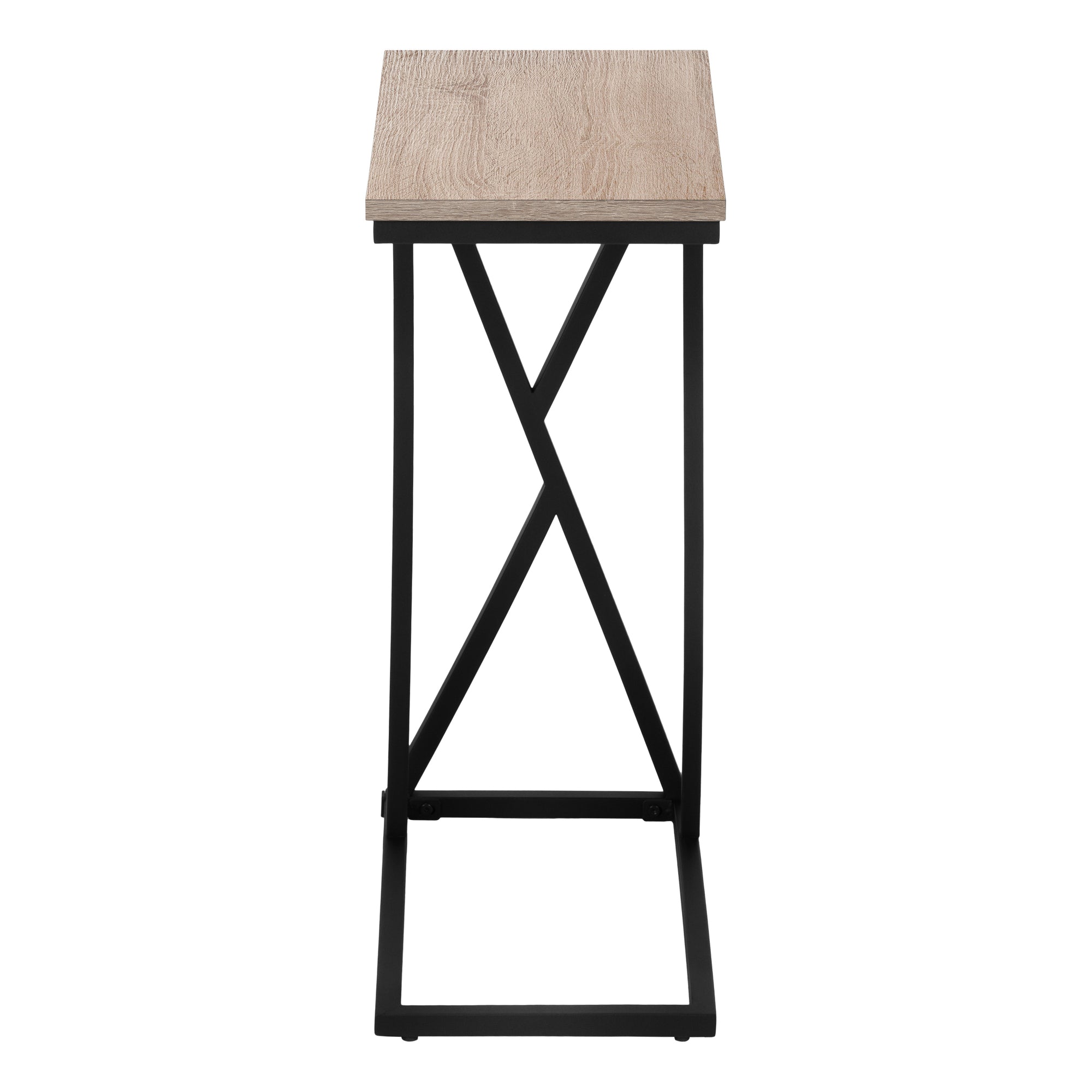 TABLE D'APPOINT - 25"H / TAUPE FONCÉ / MÉTAL NOIR #I 3249