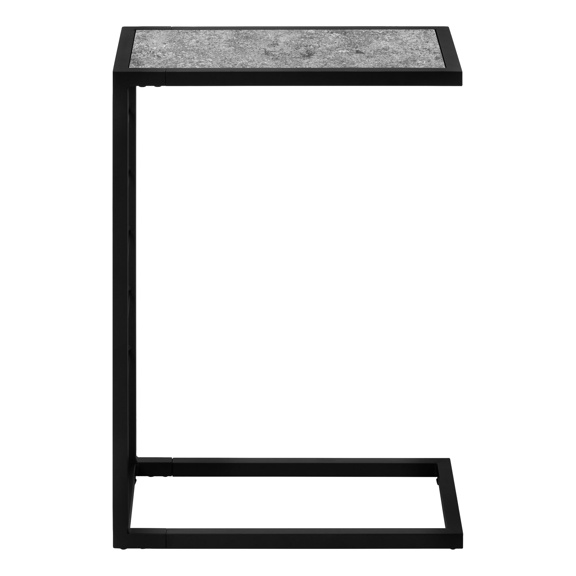 TABLE D'APPOINT - 25"H / ASPECT PIERRE GRISE / MÉTAL NOIR #I 3301