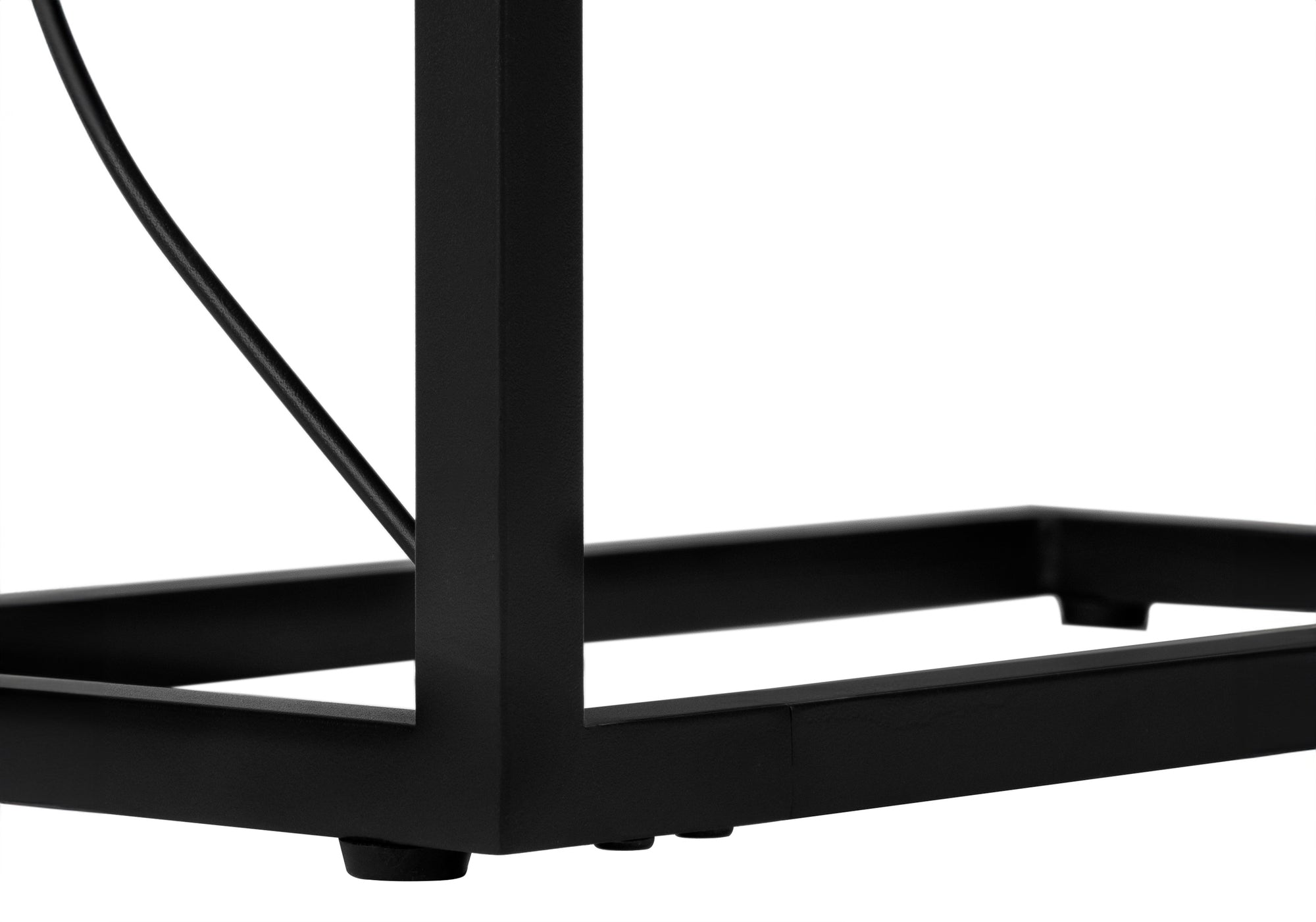 TABLE D'APPOINT - 25"H / ASPECT PIERRE GRISE / MÉTAL NOIR #I 3301