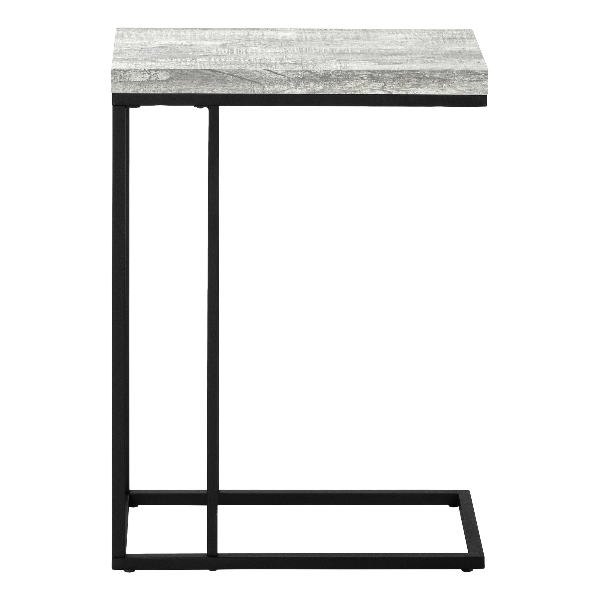 TABLE D'APPOINT - ASPECT BOIS RÉCUPÉRÉ GRIS / MÉTAL NOIR #I 3404