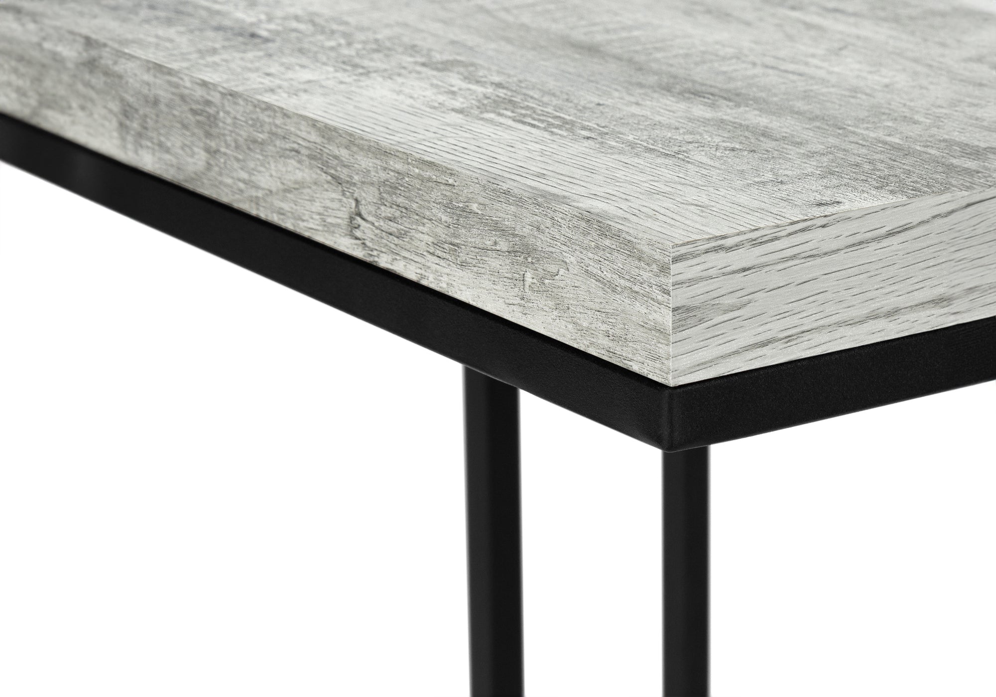 NIGHTSTAND - GREY RECLAIMED WOOD-LOOK / BLACK METAL #I 3404